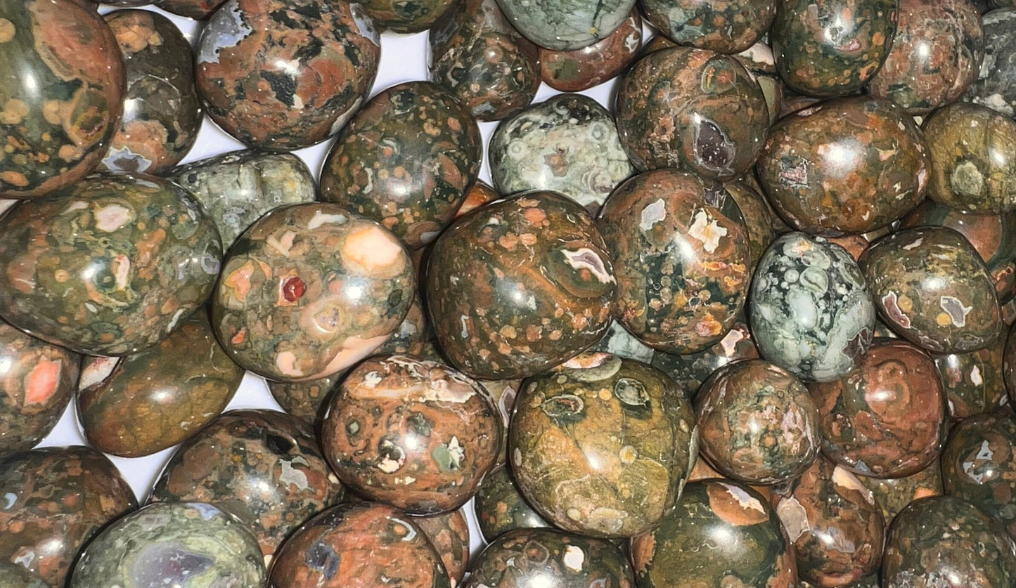 Unakite Tumble Smooth anxiety polished rock tumbled pocket crystal worry palm stone Christmas Home Decor Holiday Birthday Gift