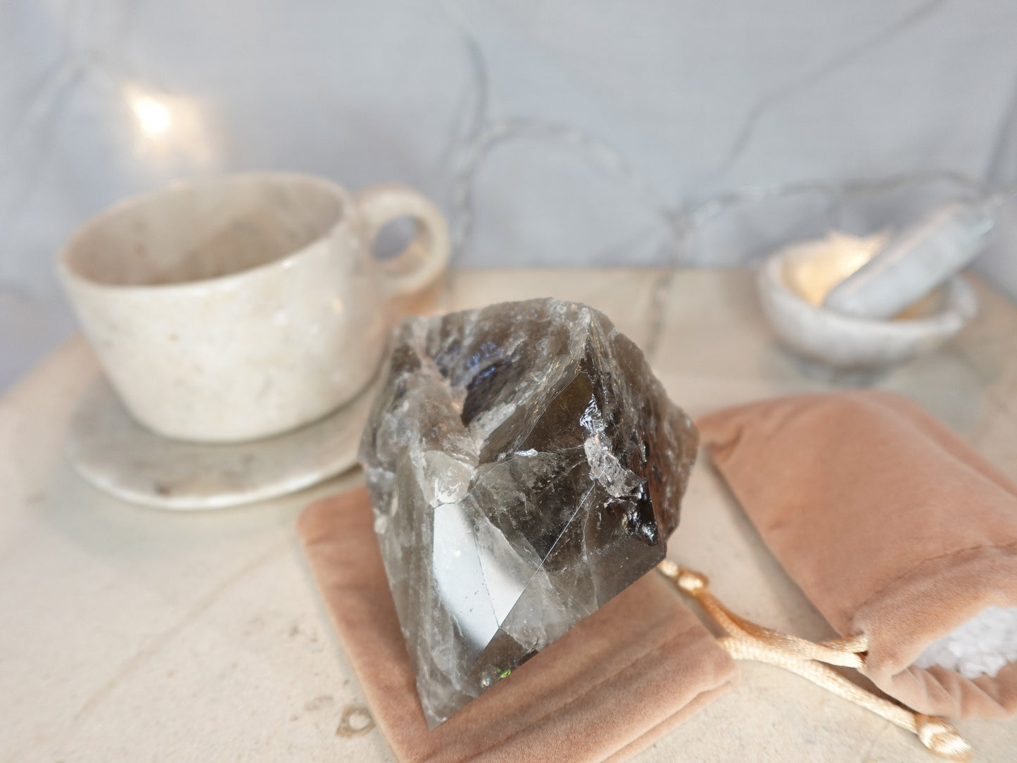 Scottish Smoky Quartz Carved Anxiety Crystal Polished Raw Stone Meditation Panic Holiday Gift Christmas Xmas Collection