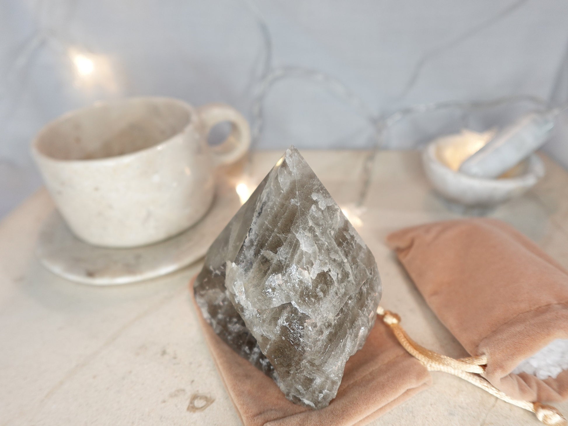 Scottish Smoky Quartz Carved Anxiety Crystal Polished Raw Stone Meditation Panic Holiday Gift Christmas Xmas Collection
