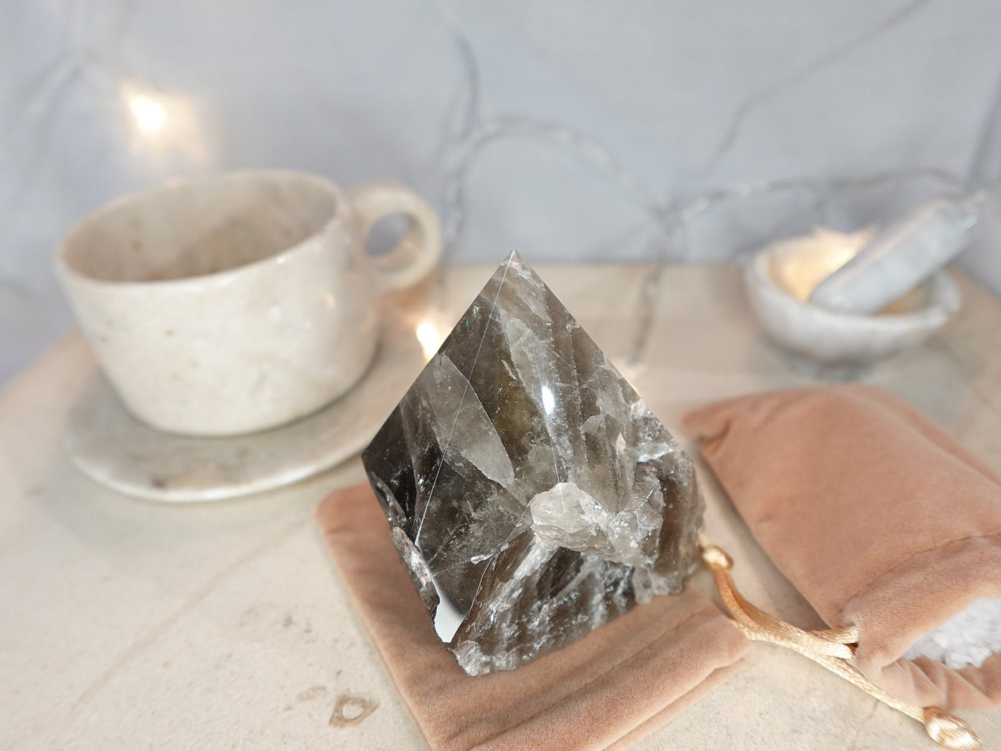Scottish Smoky Quartz Carved Anxiety Crystal Polished Raw Stone Meditation Panic Holiday Gift Christmas Xmas Collection
