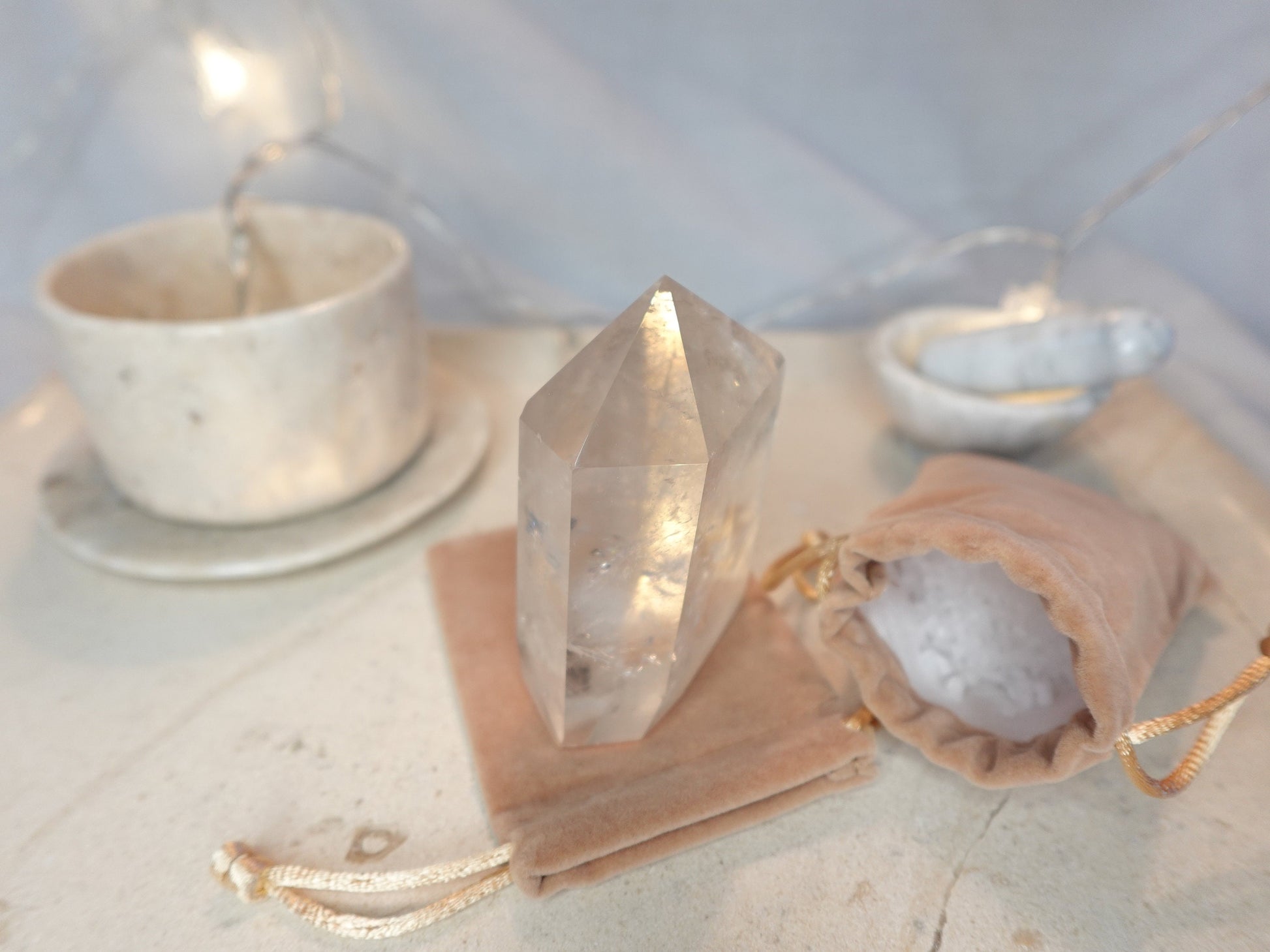 Clear Quartz Tower Quartz Crown Chakra 7 Chakra Meditation Wand for Anxiety Christmas Decor Xmas Gift Collection