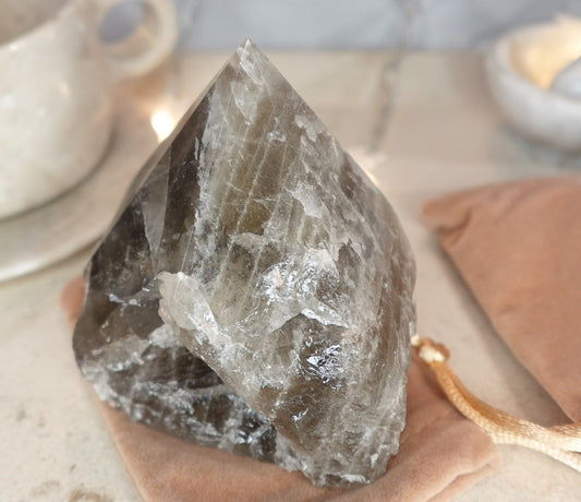 Scottish Smoky Quartz Carved Anxiety Crystal Polished Raw Stone Meditation Panic Holiday Gift Christmas Xmas Collection