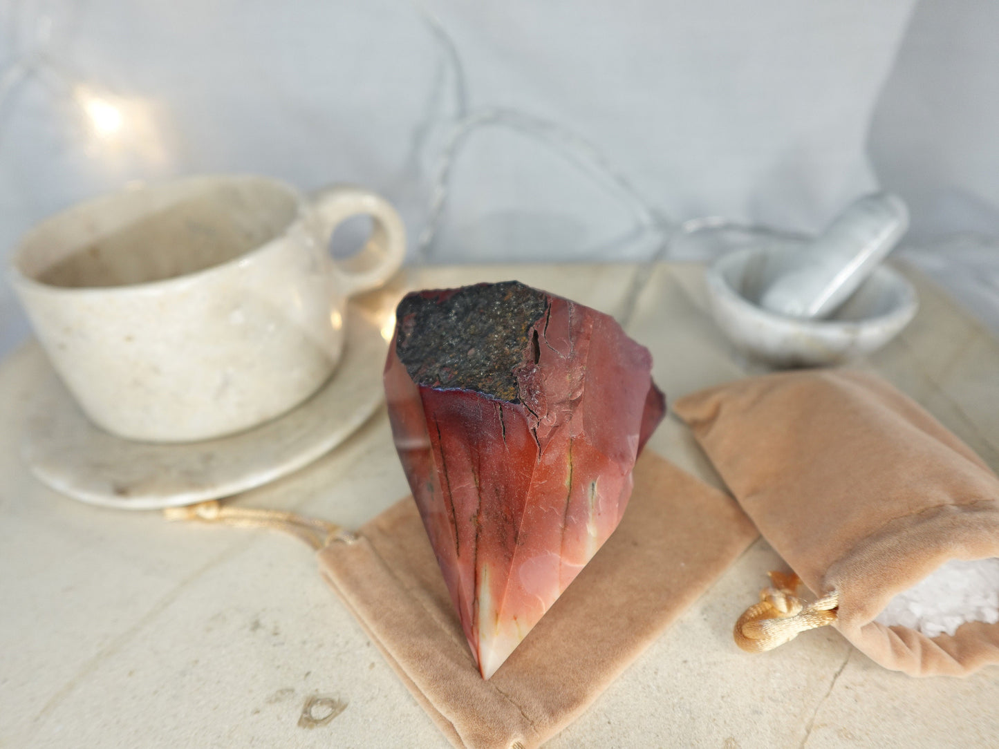 11.4 oz Mookaite Jasper Carved Anxiety Crystal Polished Raw Stone Meditation Panic Holiday Christmas Decor Home Garden Gift Xmas