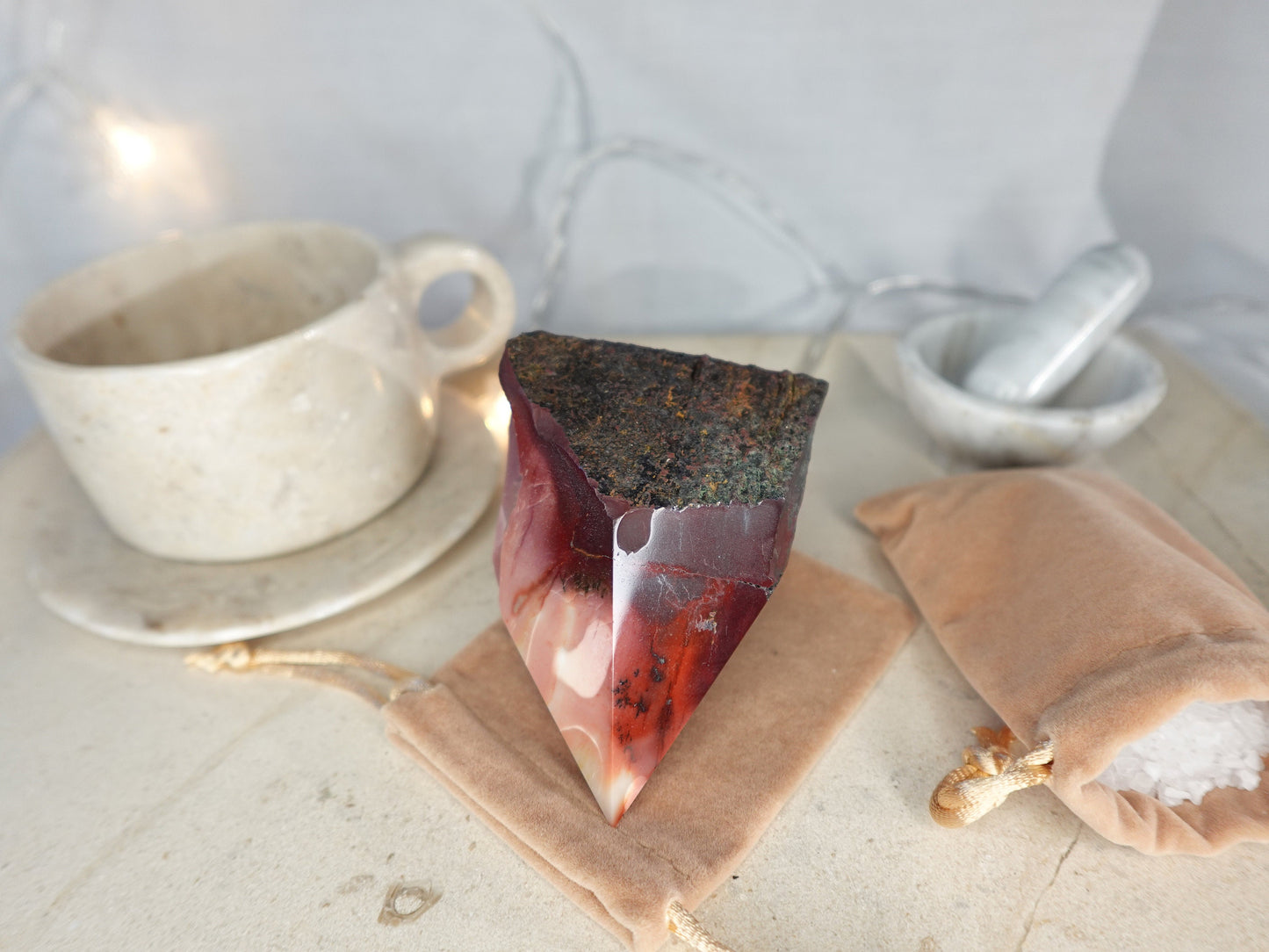 11.4 oz Mookaite Jasper Carved Anxiety Crystal Polished Raw Stone Meditation Panic Holiday Christmas Decor Home Garden Gift Xmas