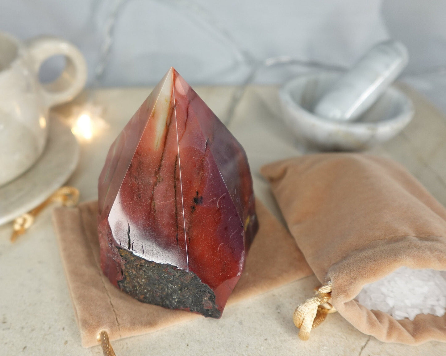 11.4 oz Mookaite Jasper Carved Anxiety Crystal Polished Raw Stone Meditation Panic Holiday Christmas Decor Home Garden Gift Xmas