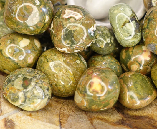 Rainforest Jasper Tumble Smooth anxiety polished rock tumbled pocket crystal Christmas Xmas Home Decor Gift