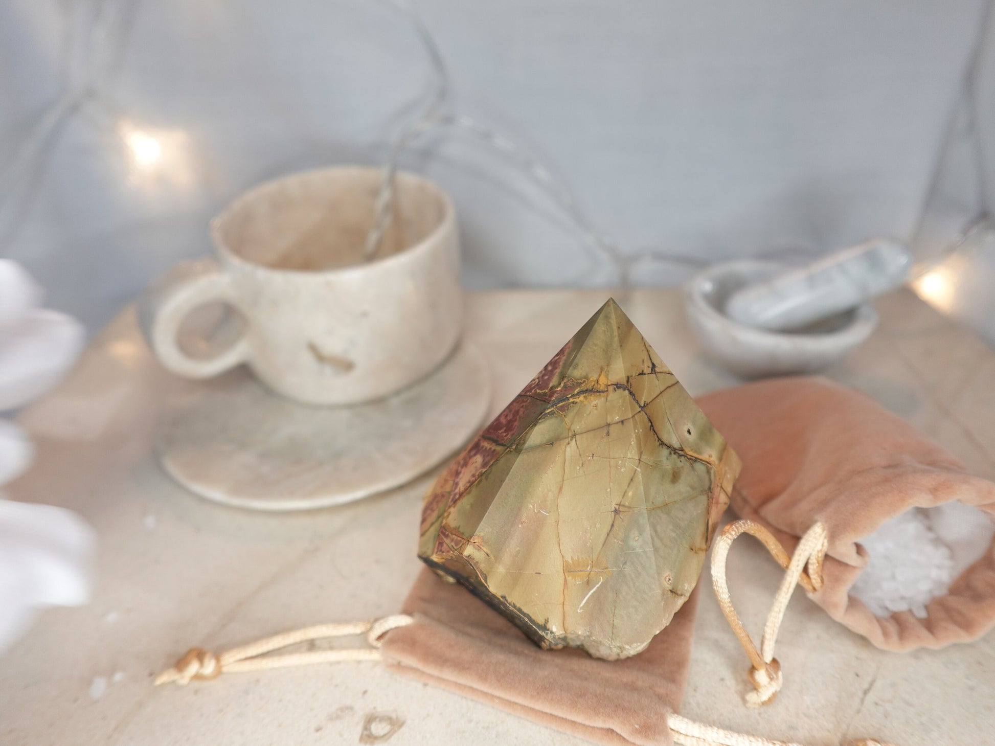 Sea Jasper Carved Anxiety Crystal Polished Raw Point Stone Meditation Panic Holiday Home Decor Christmas Xmas Birthday