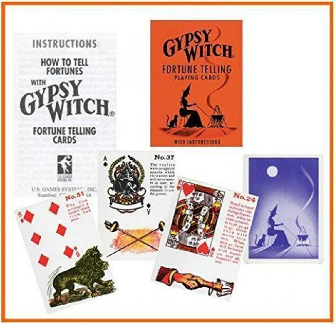 Gypsy Witch Fortune Telling Playing Card with instructions Original Fully Licensed Authentic Tarot Game Gift Home Decor Birthday Distractio
