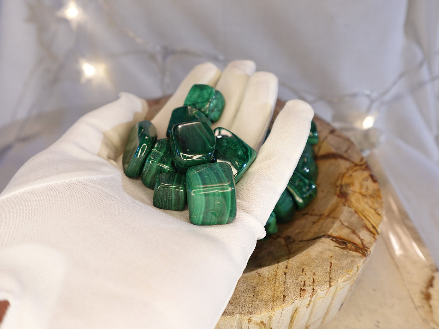 Malachite Natural Palm Cube Stone Smooth Polished Carved Crystal for Distraction from Anxiety or Worry Home Decor Holiday Xmas