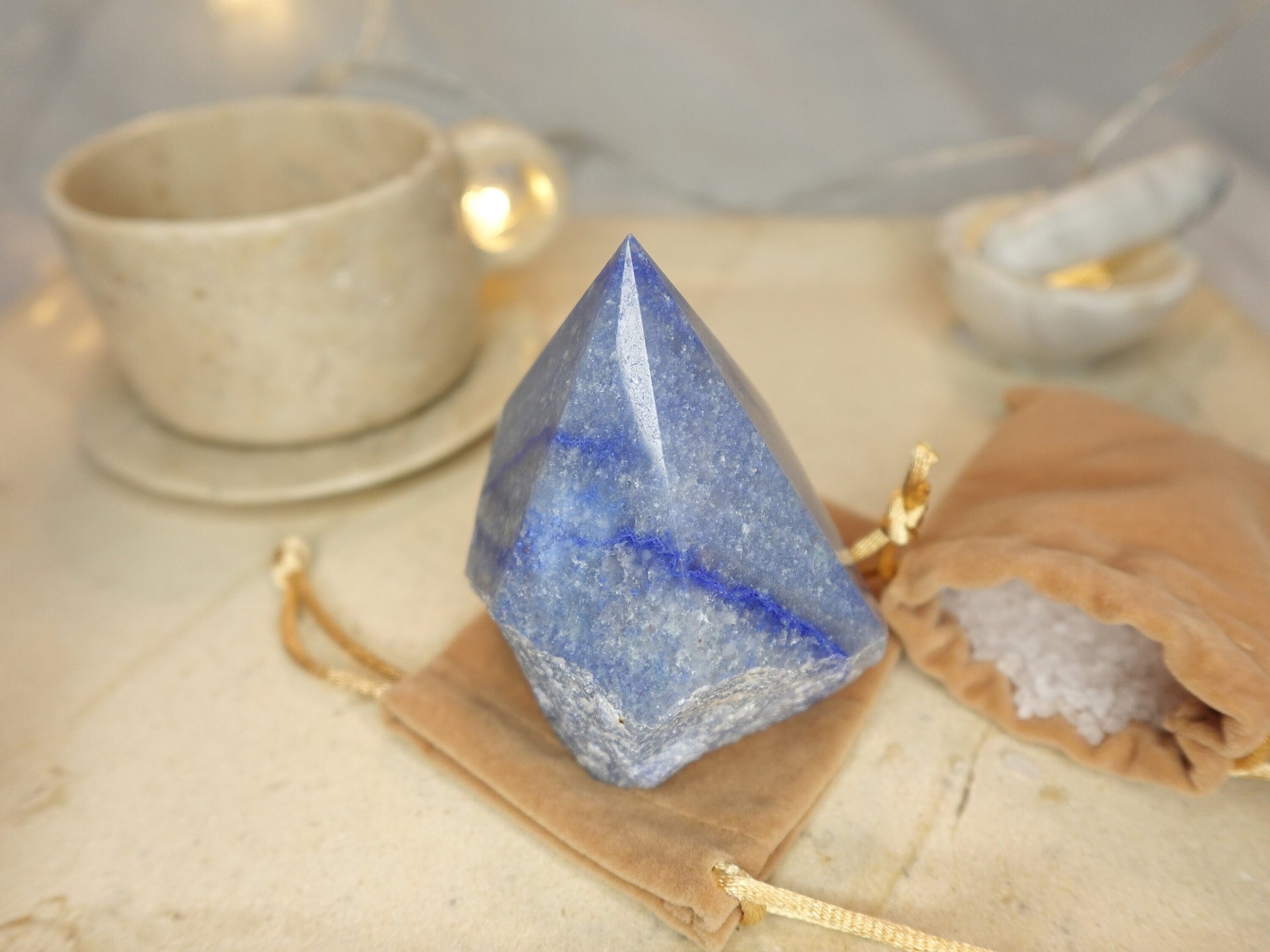 10.9 oz Blue Aventurine Carved Crystal Home Decor for Christmas Xmas Paperweight Desk Display Polished Raw Point Gift Birthday Holiday