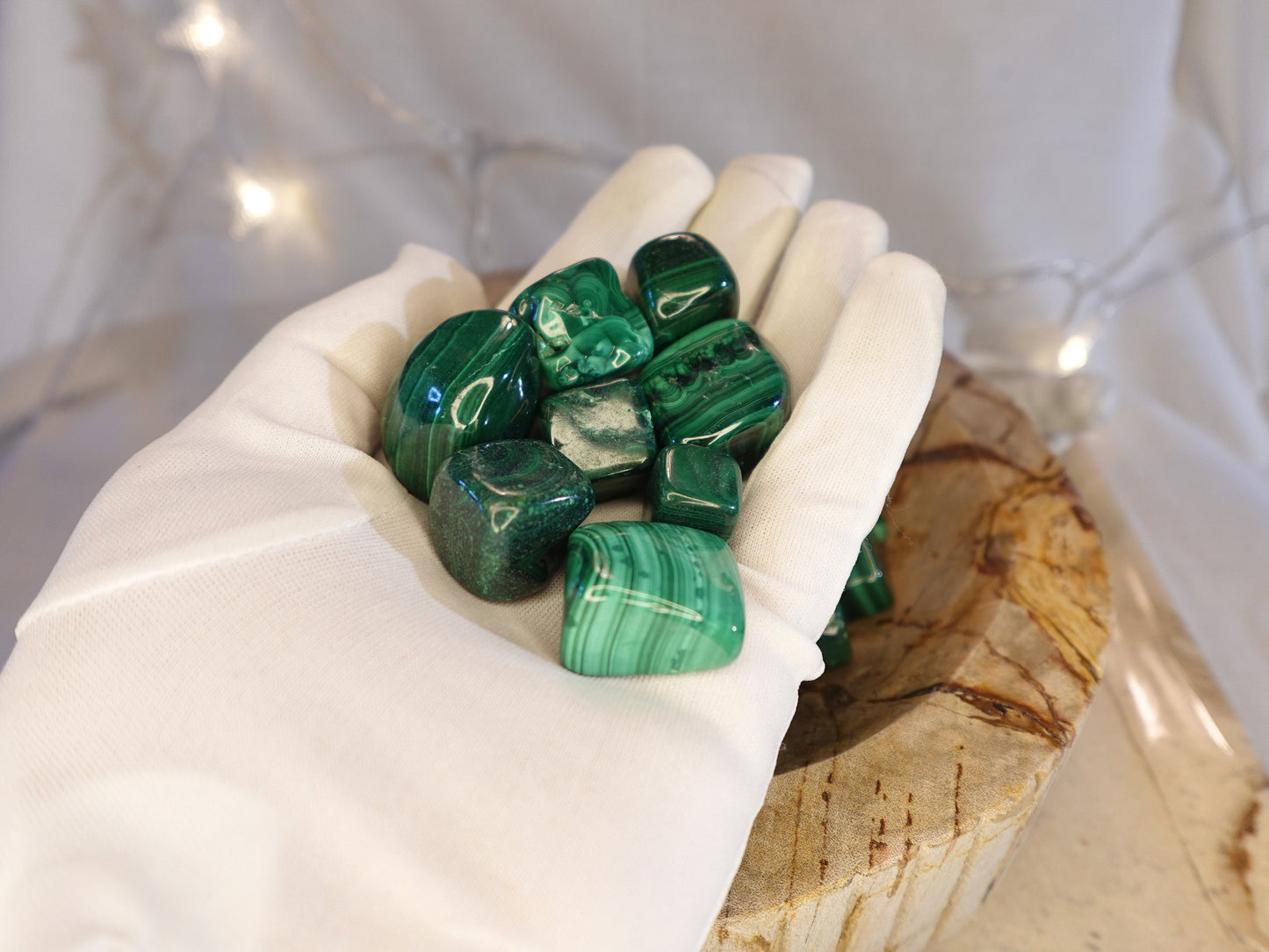 Malachite Natural Palm Cube Stone Smooth Polished Carved Crystal for Distraction from Anxiety or Worry Home Decor Holiday Xmas