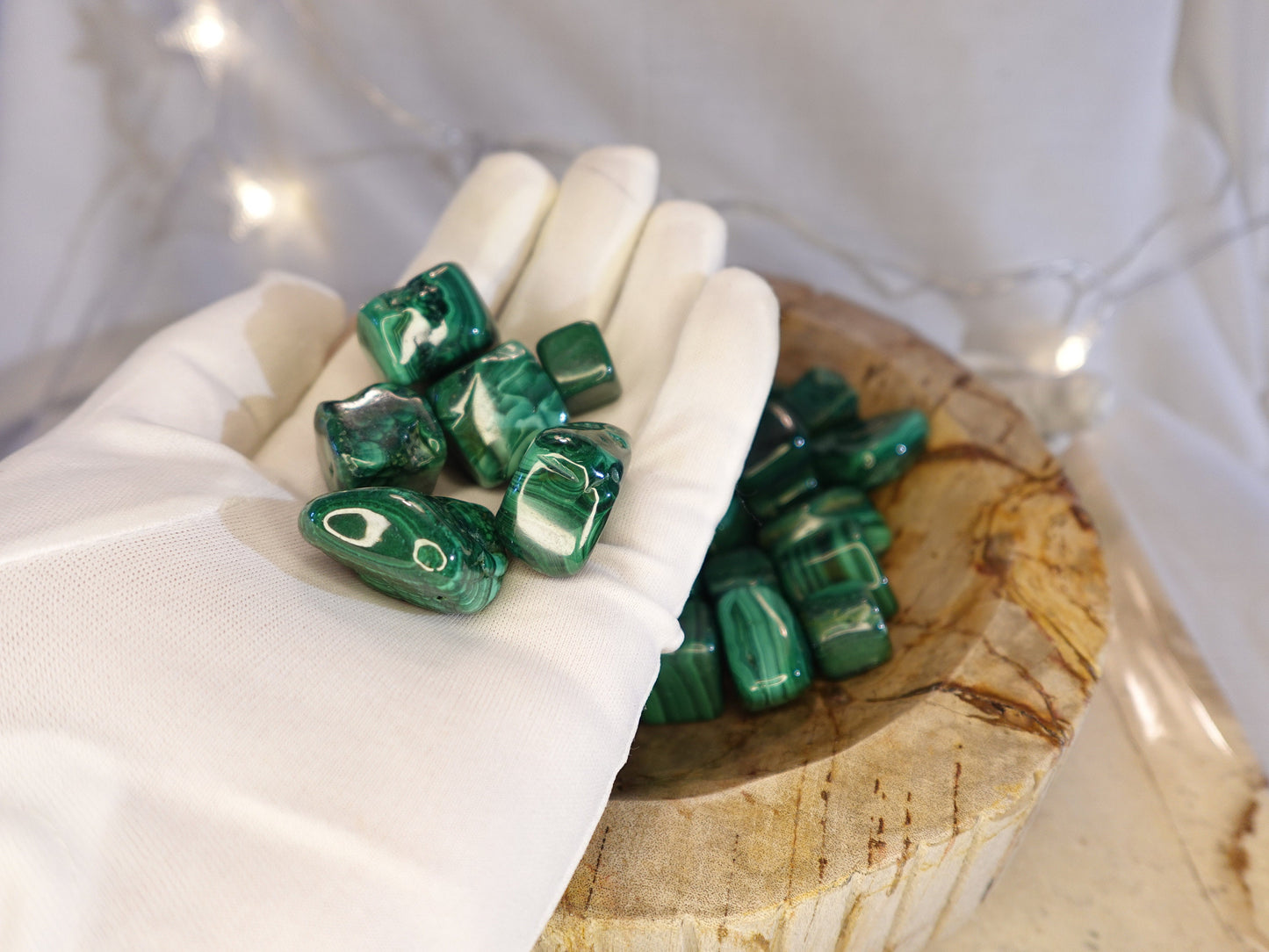 Malachite Natural Palm Cube Stone Smooth Polished Carved Crystal for Distraction from Anxiety or Worry Home Decor Holiday Xmas