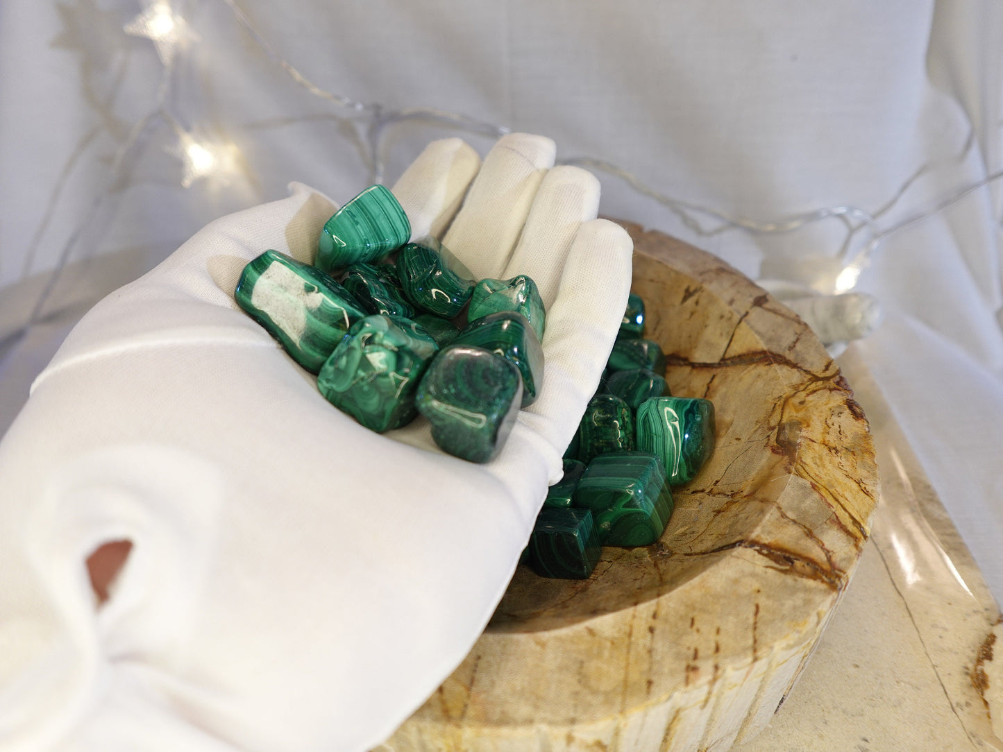 Malachite Natural Palm Cube Stone Smooth Polished Carved Crystal for Distraction from Anxiety or Worry Home Decor Holiday Xmas