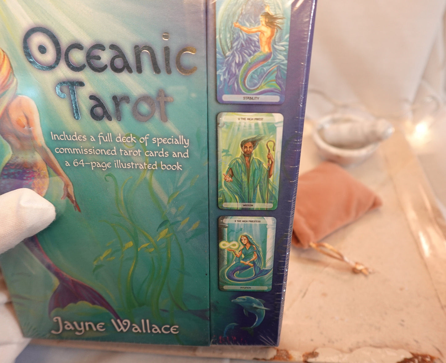 Oceanic Tarot Authentic Includes a full deck of original artwork cards, Christmas Xmas Card Game Gift Holiday Home Decor Mystic Fortune