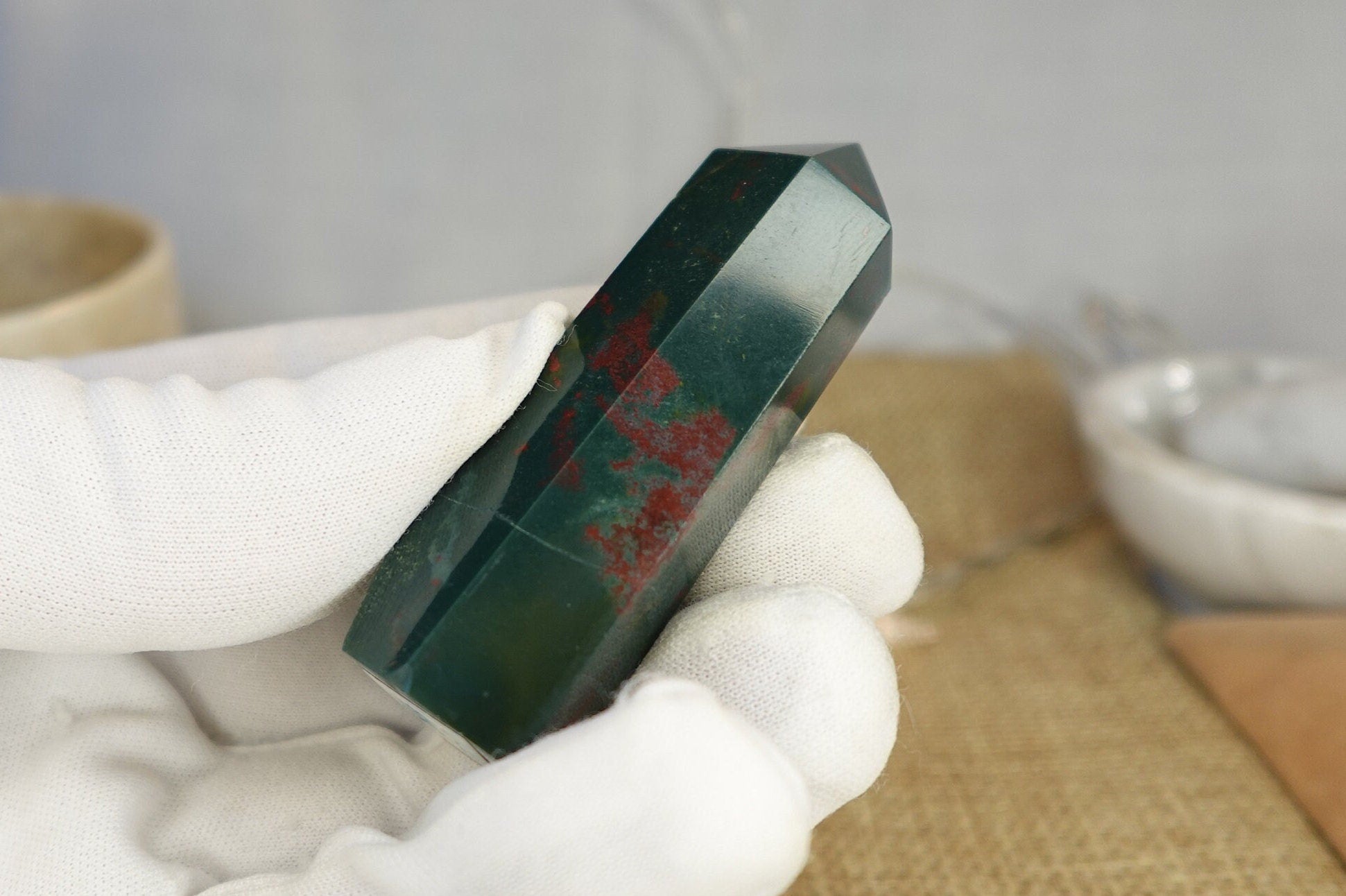 Sea Jasper Natural Carved Tower Smooth Polished Carved Crystal for Distraction from Anxiety or Worry Home Decor Holiday Xmas Tarot