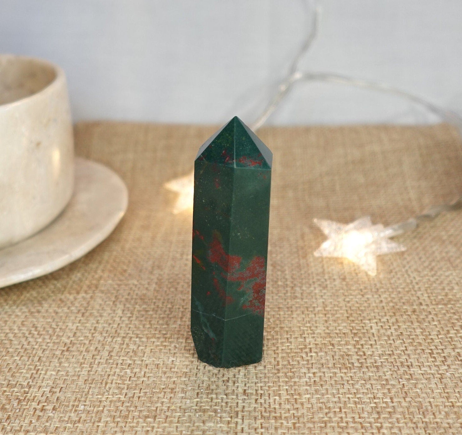 Sea Jasper Natural Carved Tower Smooth Polished Carved Crystal for Distraction from Anxiety or Worry Home Decor Holiday Xmas Tarot