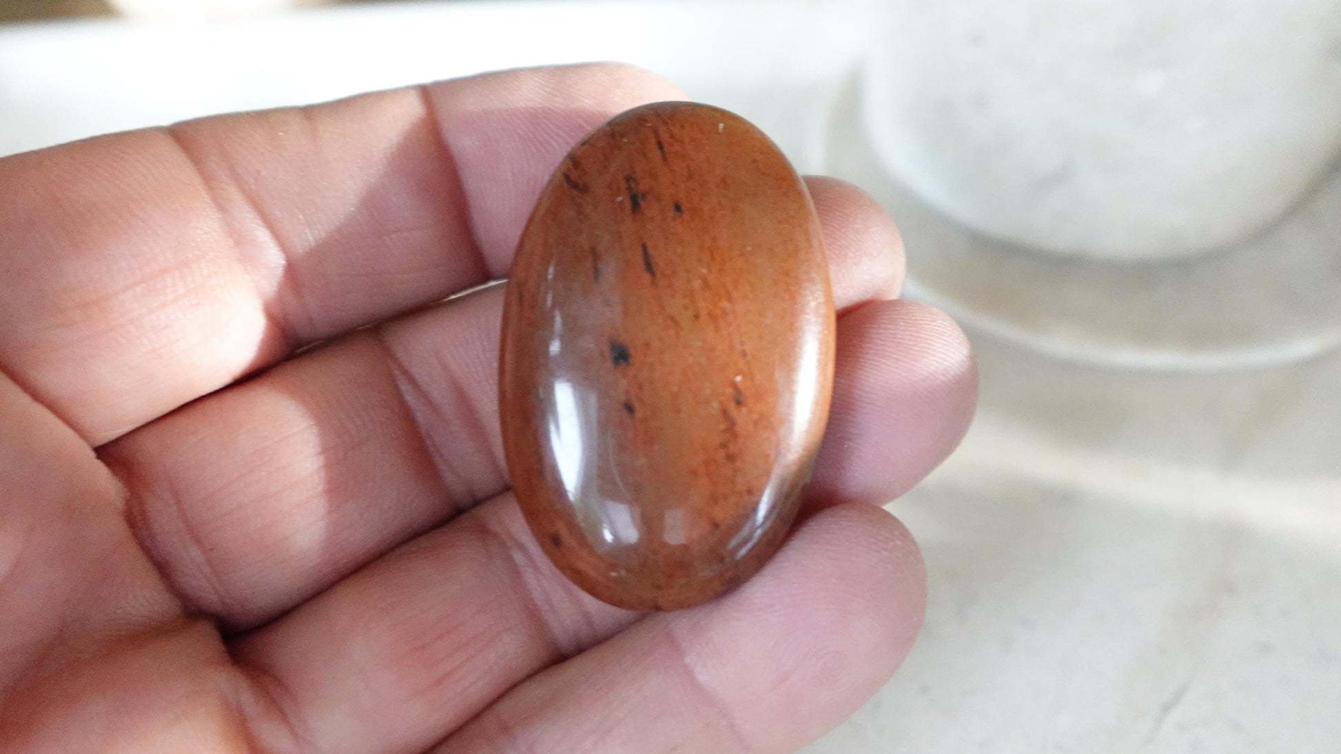 Red Obsidian Polished Medium Palm Stone Pocket Anxiety Worry Chakra Anxiety Home Decor Christmas Holiday Gift Worry Christmas Birthday Xmas