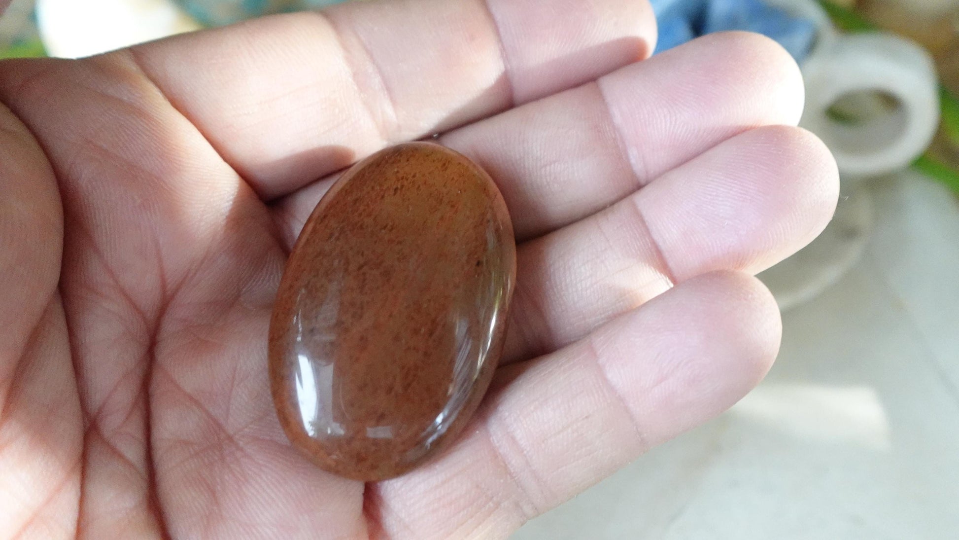 Red Obsidian Polished Medium Palm Stone Pocket Anxiety Worry Chakra Anxiety Home Decor Christmas Holiday Gift Worry Christmas Birthday Xmas