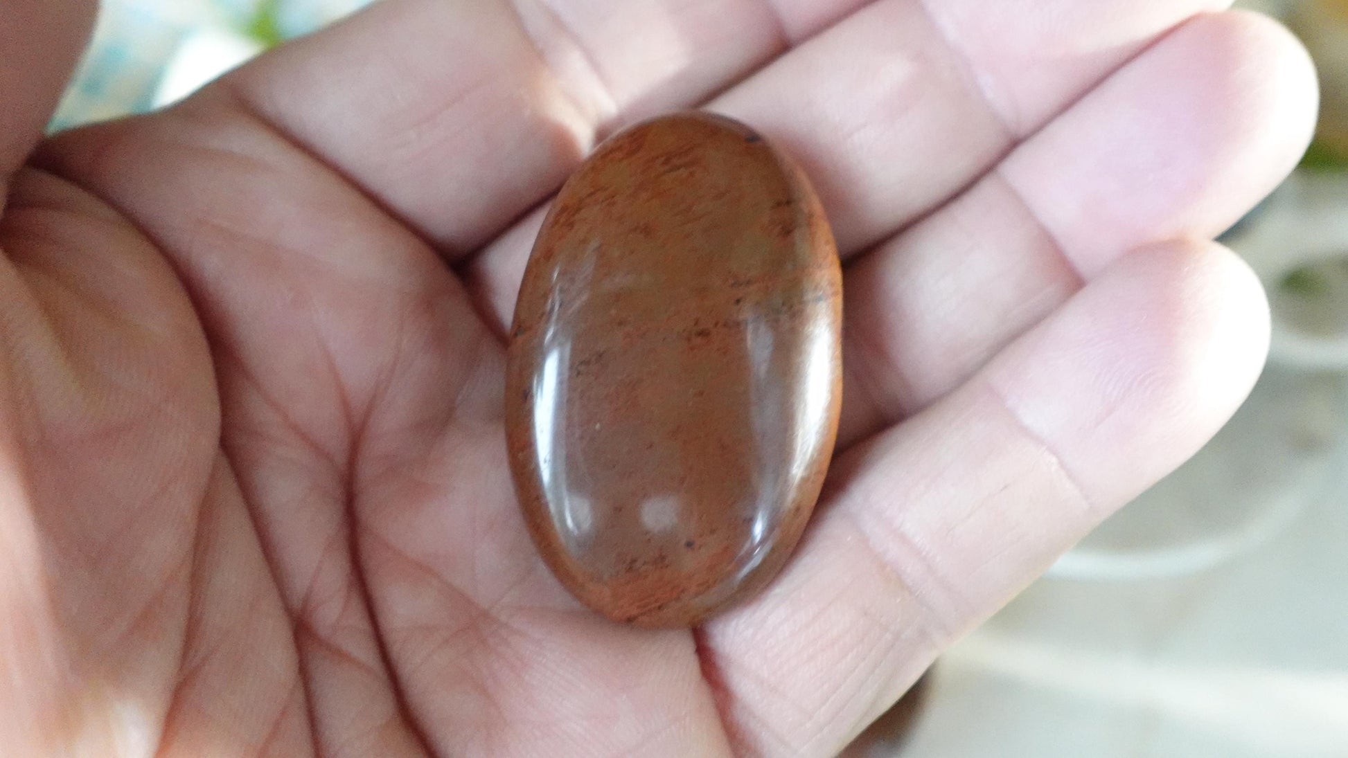 Red Obsidian Polished Medium Palm Stone Pocket Anxiety Worry Chakra Anxiety Home Decor Christmas Holiday Gift Worry Christmas Birthday Xmas