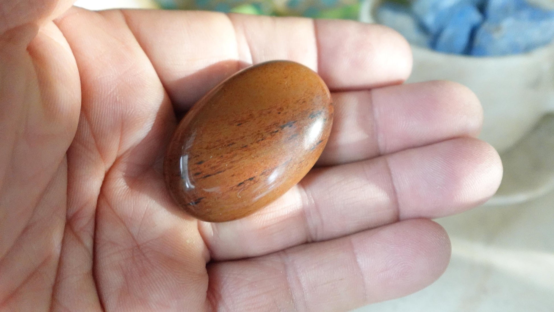Red Obsidian Polished Medium Palm Stone Pocket Anxiety Worry Chakra Anxiety Home Decor Christmas Holiday Gift Worry Christmas Birthday Xmas