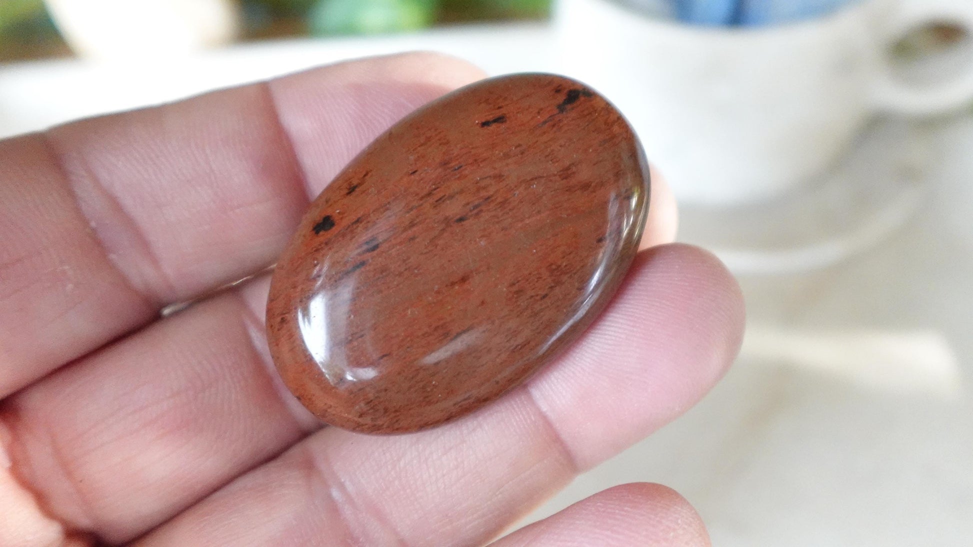 Red Obsidian Polished Medium Palm Stone Pocket Anxiety Worry Chakra Anxiety Home Decor Christmas Holiday Gift Worry Christmas Birthday Xmas