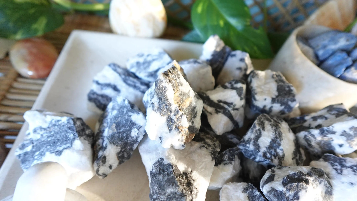 Raw Zebra Jasper Crystals Natural Crystal Worry Stone Home Decor Anxiety Pocket Distraction Meditation Gift Birthday Christmas