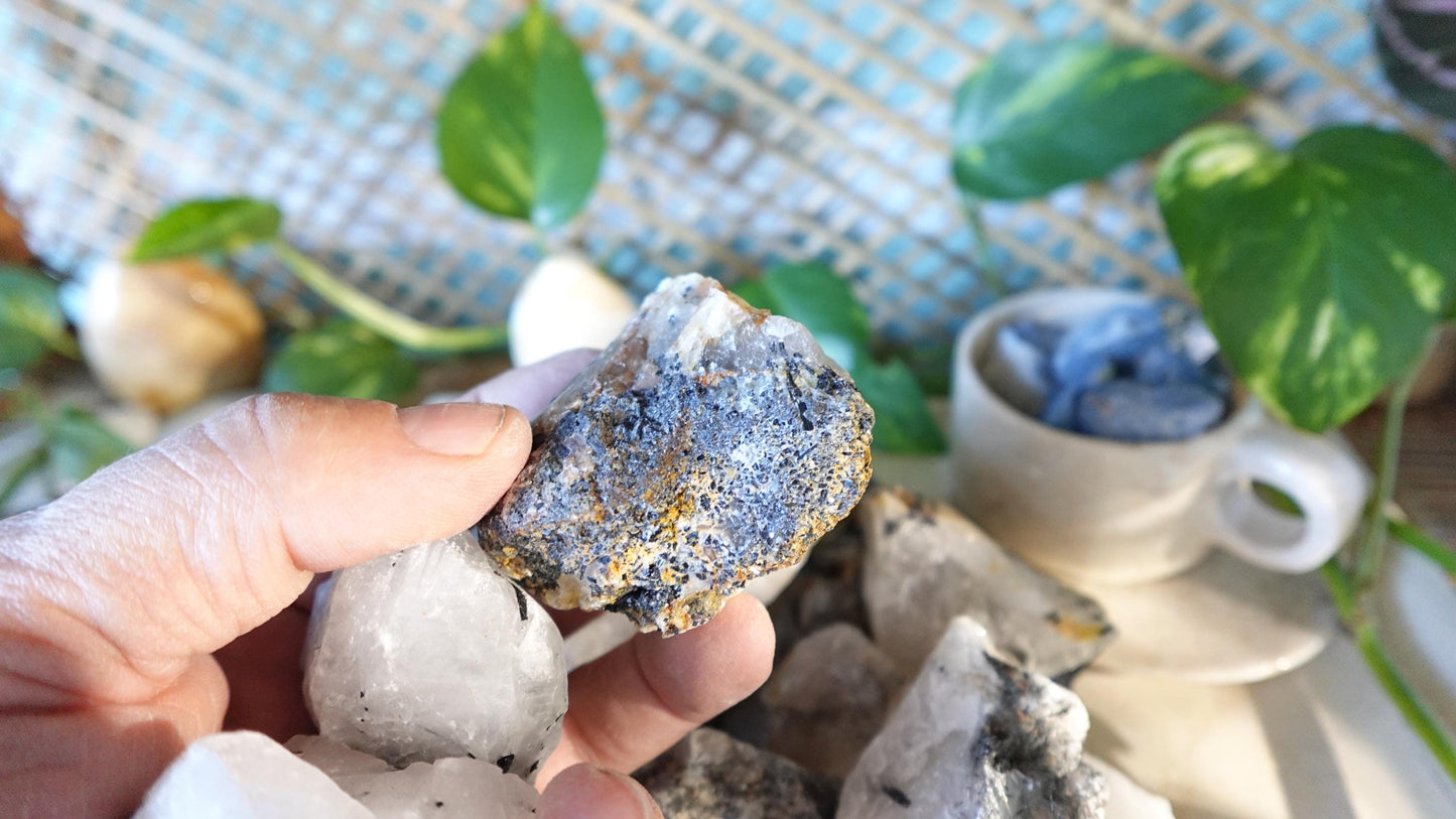 Natural Raw Black Rutile Quartz Untreated Stones Arts Home Decor Wholesale minerals School Project Christmas Xmas Home Decor Gift Crafting