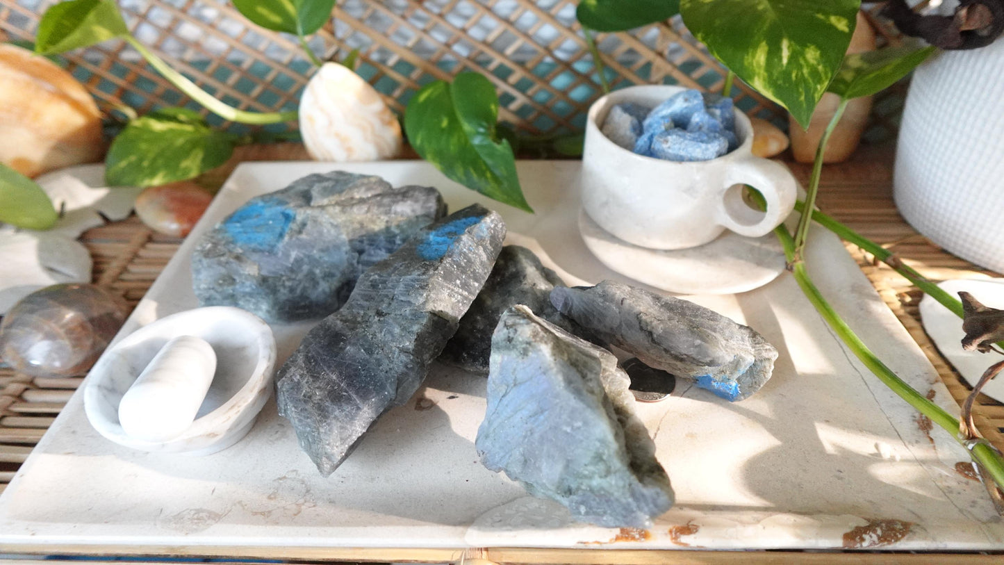 Raw Labradorite Crystals Natural Crystal Worry Stone Home Decor Anxiety Pocket Distraction Meditation Gift Birthday Christmas