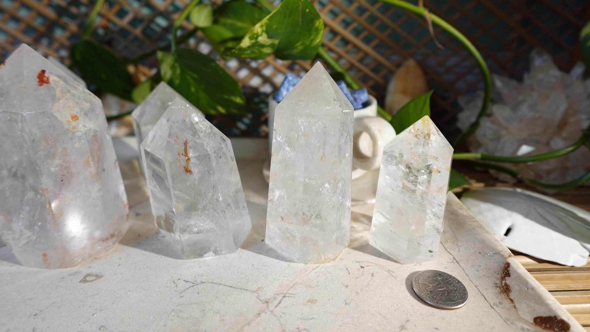 Clear Quartz Tower Quartz Crown Chakra 7 Chakra Meditation Wand for Anxiety Christmas Decor Xmas Gift Collection