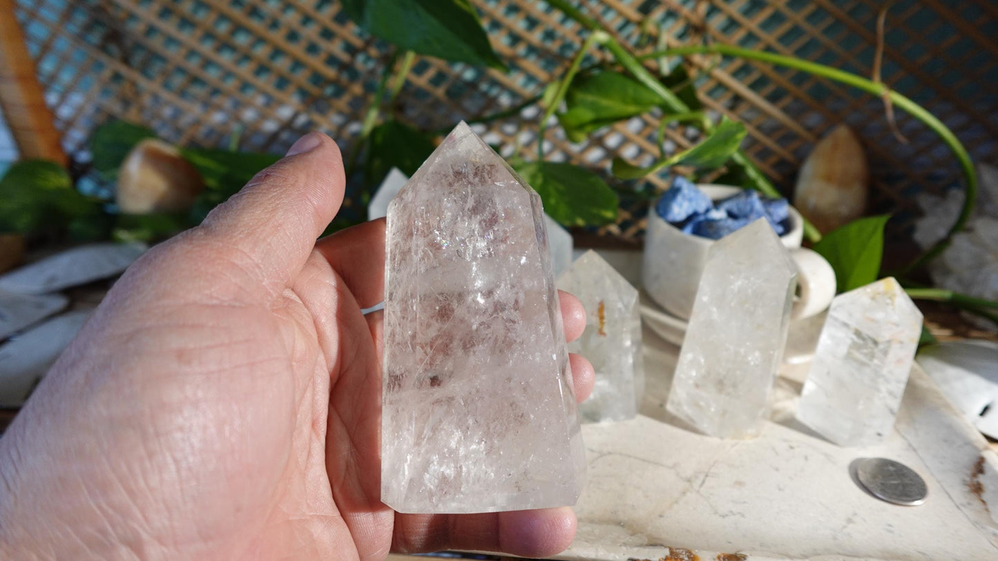 Clear Quartz Tower Quartz Crown Chakra 7 Chakra Meditation Wand for Anxiety Christmas Decor Xmas Gift Collection