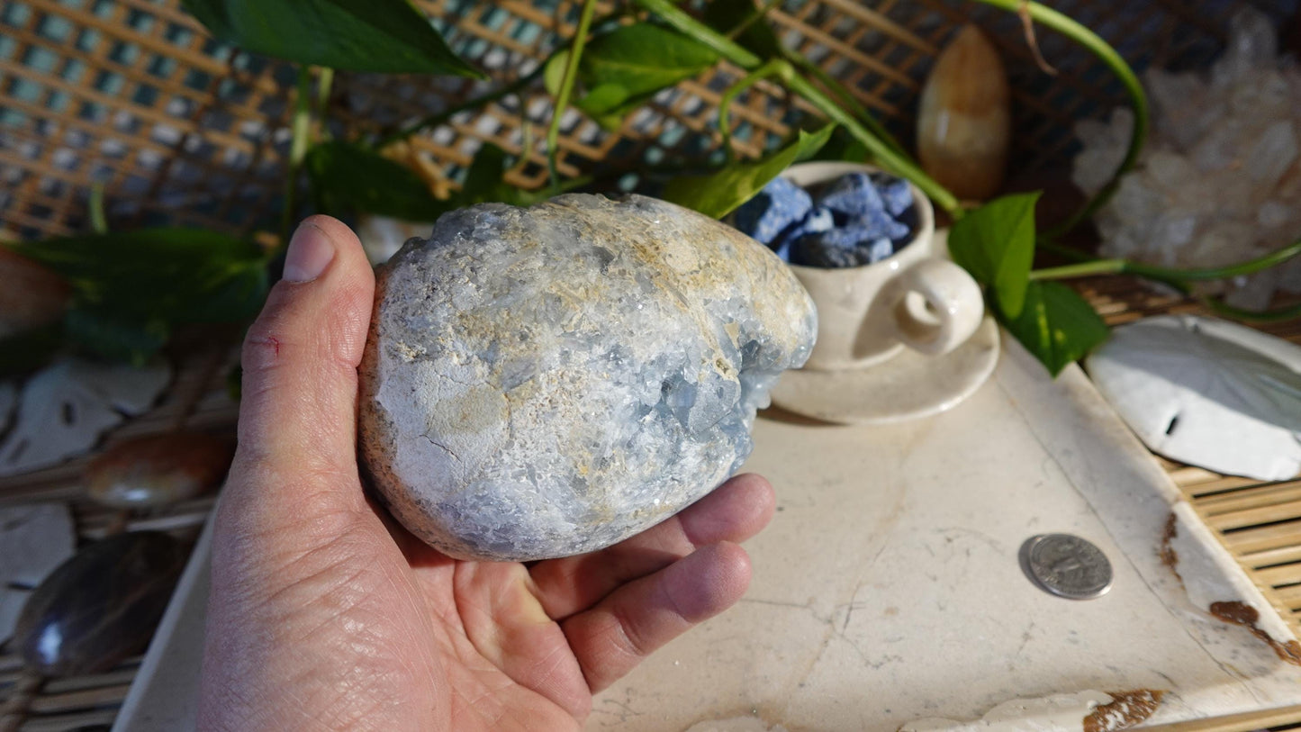Raw Large Heavy Celestite Specimen Quartz Crystals Untreated Anxiety Home Decor Wholesale minerals School Christmas Xmas Home Decor Craft