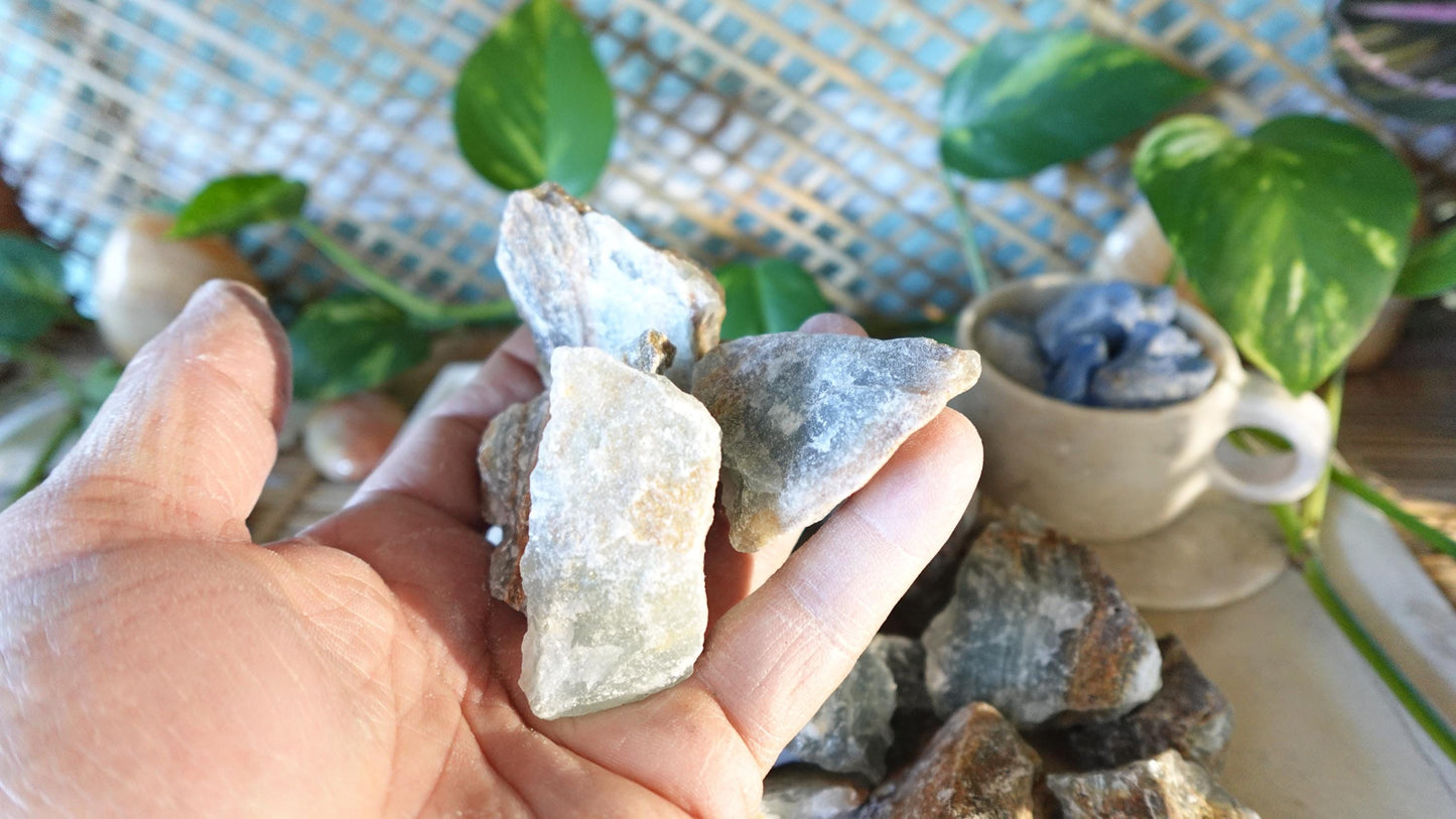Natural Raw Blue Onyx Crystals Untreated Stones Arts Home Decor Wholesale minerals School Project Christmas Xmas Gift Crafting Home Decor
