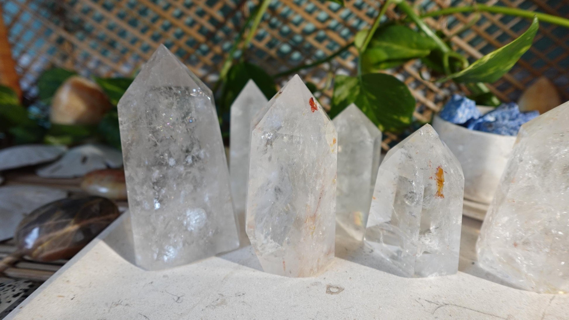 Clear Quartz Tower Quartz Crown Chakra 7 Chakra Meditation Wand for Anxiety Christmas Decor Xmas Gift Collection