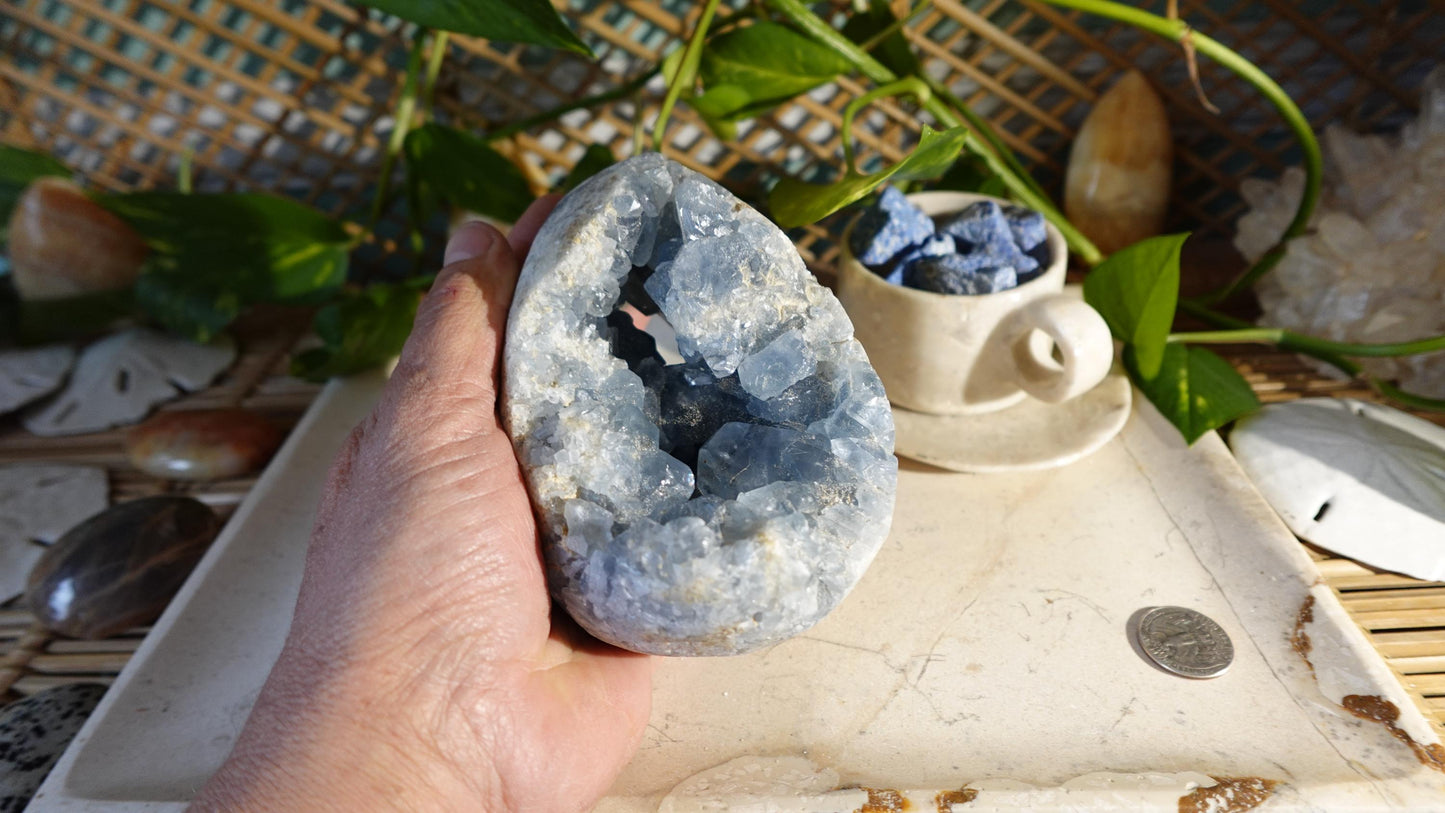 Raw Large Heavy Celestite Specimen Quartz Crystals Untreated Anxiety Home Decor Wholesale minerals School Christmas Xmas Home Decor Craft