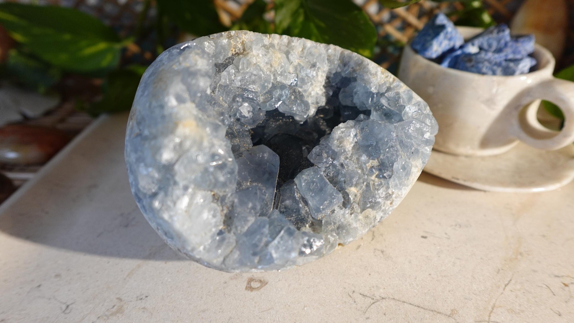 Raw Large Heavy Celestite Specimen Quartz Crystals Untreated Anxiety Home Decor Wholesale minerals School Christmas Xmas Home Decor Craft