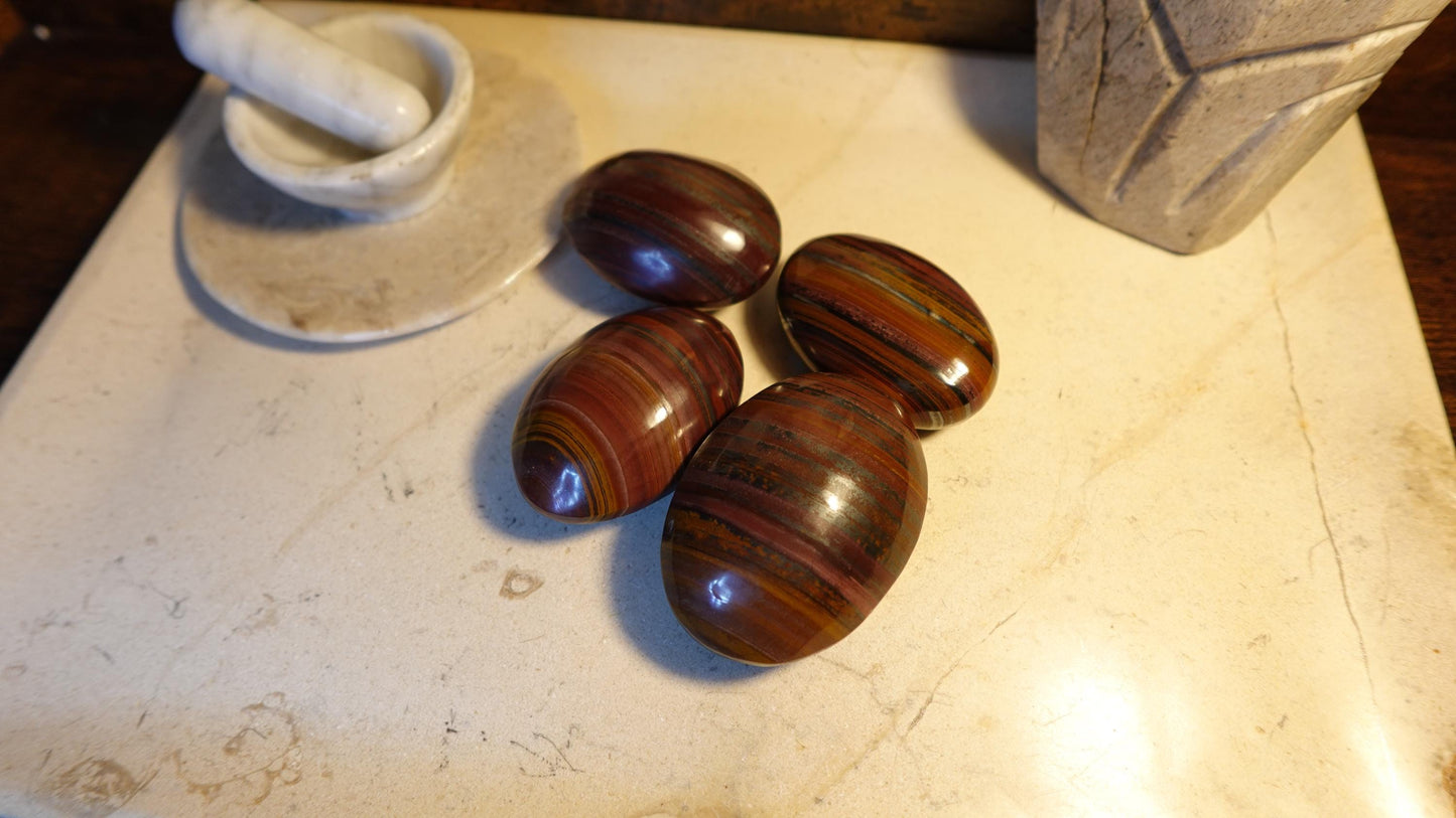 Iron Tiger Eye Tiger Iron Natural Palm Stone Smooth Polished Carved Crystal Distraction Pocket Worry Anxiety Home Decor Gift Xmas Christmas