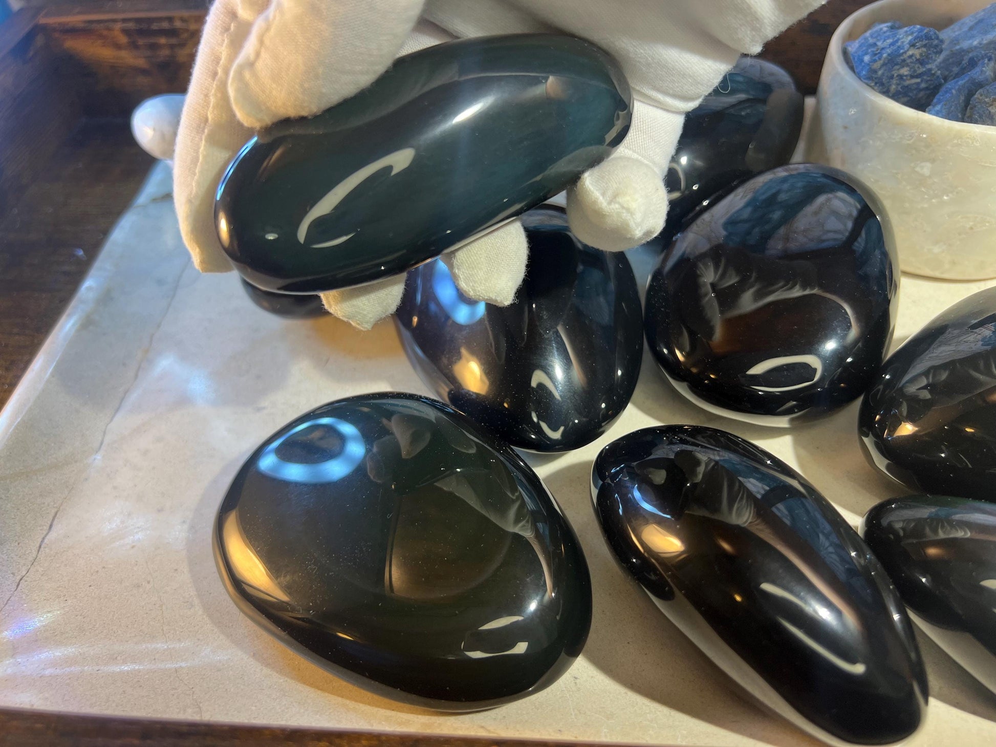 Shimmering Rainbow Obsidian Huge Natural Free Form Stone Smooth Polished Carved Crystal for Distraction Worry Anxiety birthday Home Decor