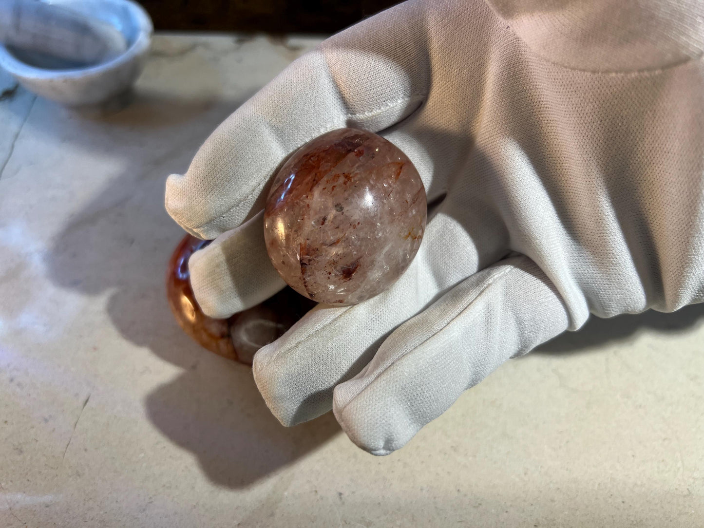 Fire Quartz Palm Stone Natural Crystal Polished Worry Stone Home Decor Anxiety Pocket Distraction Meditation Gift Birthday Christmas