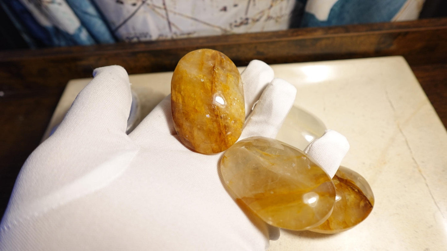XLarge Golden Healer Palm Stones Arts Home Decor Wholesale minerals Project Christmas Xmas Decor Gift Crafting Worry Polished Pocket Anxiety