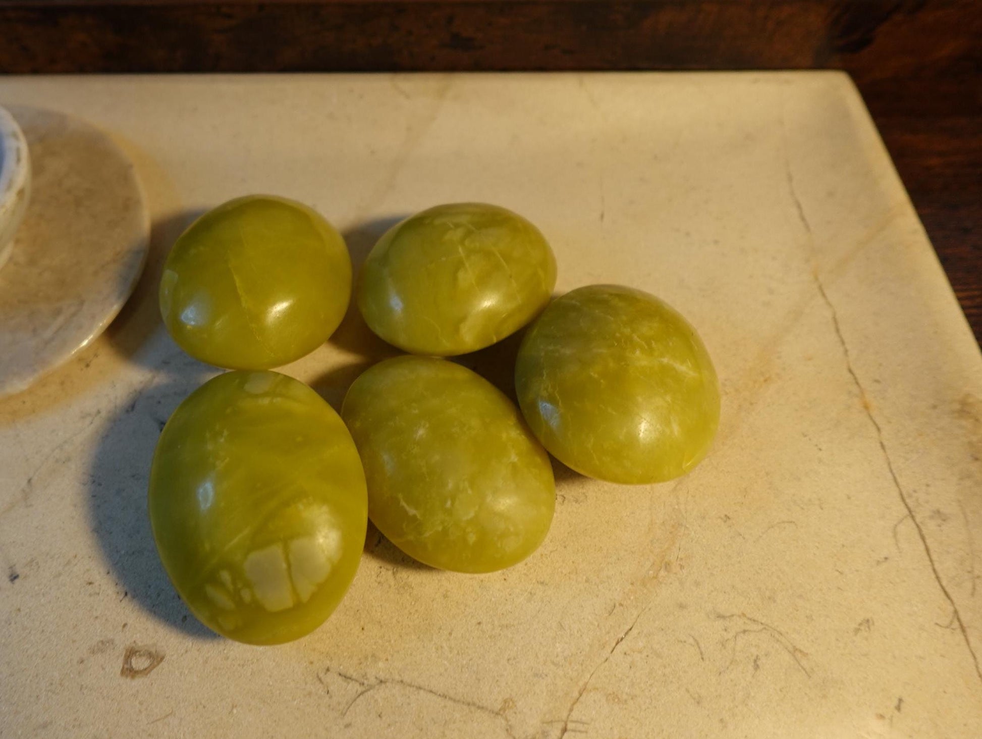 Olive Jade Natural Large Palm Stone Polished Carved Crystal Distraction Anxiety Christmas Holiday Decor Xmas Birthday Gift Birthday Worry