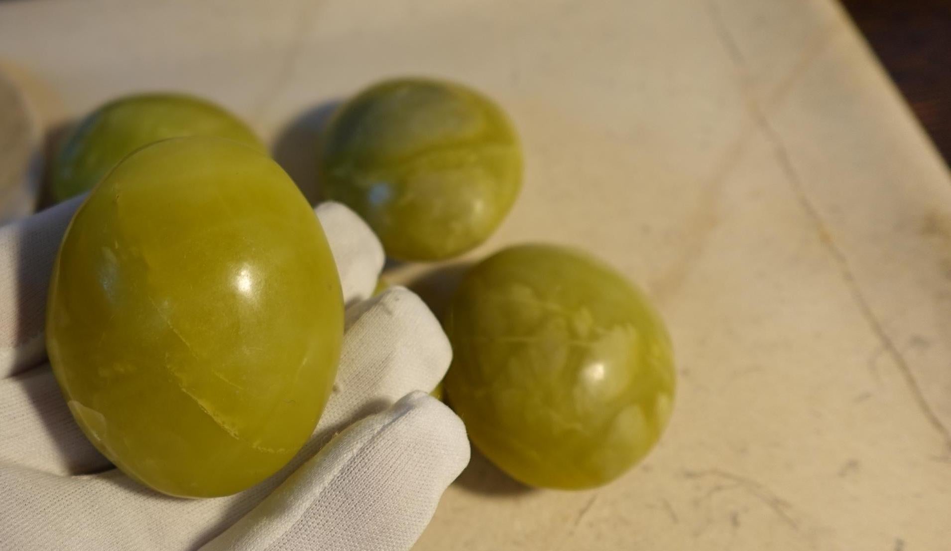 Olive Jade Natural Large Palm Stone Polished Carved Crystal Distraction Anxiety Christmas Holiday Decor Xmas Birthday Gift Birthday Worry