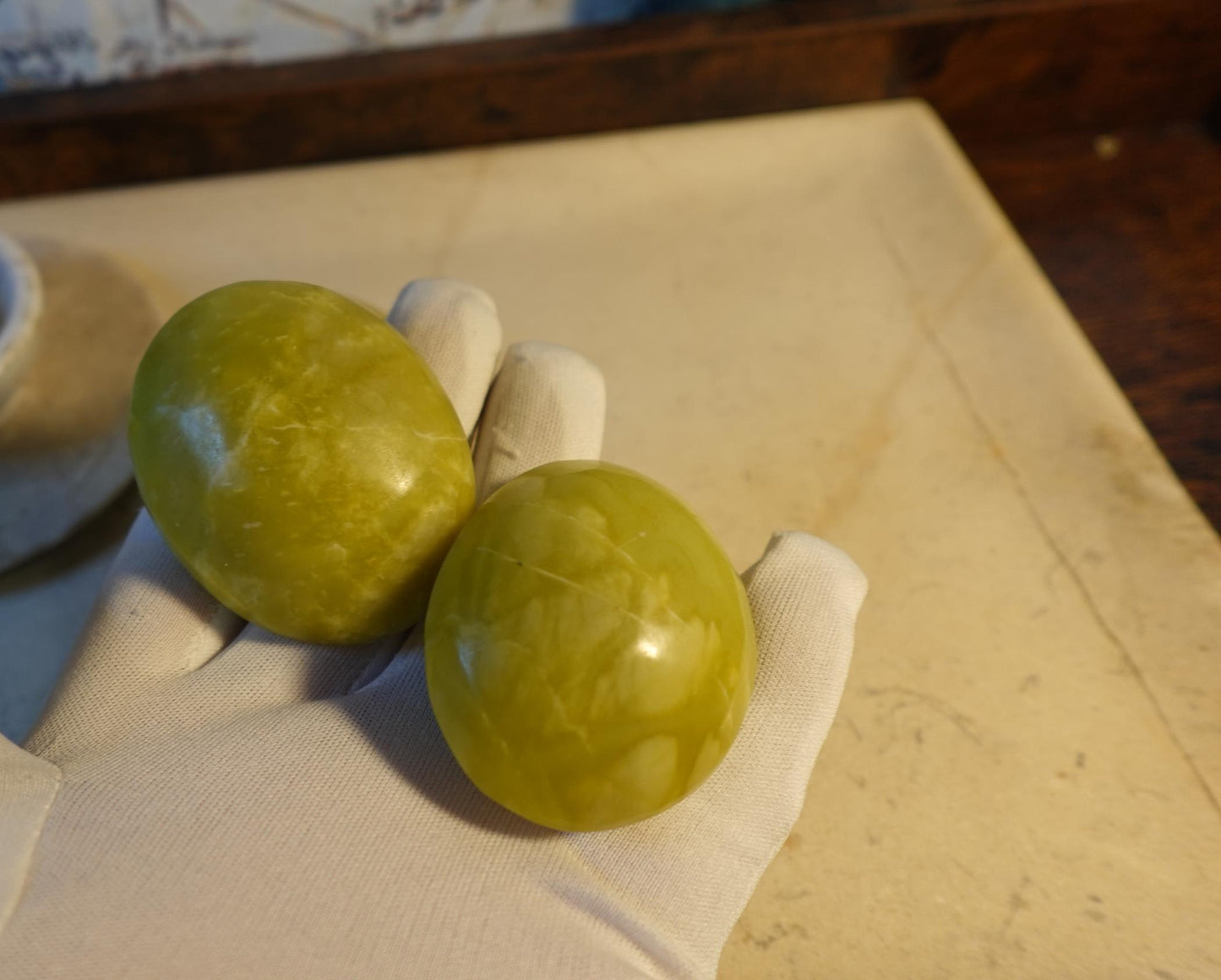 Olive Jade Natural Large Palm Stone Polished Carved Crystal Distraction Anxiety Christmas Holiday Decor Xmas Birthday Gift Birthday Worry