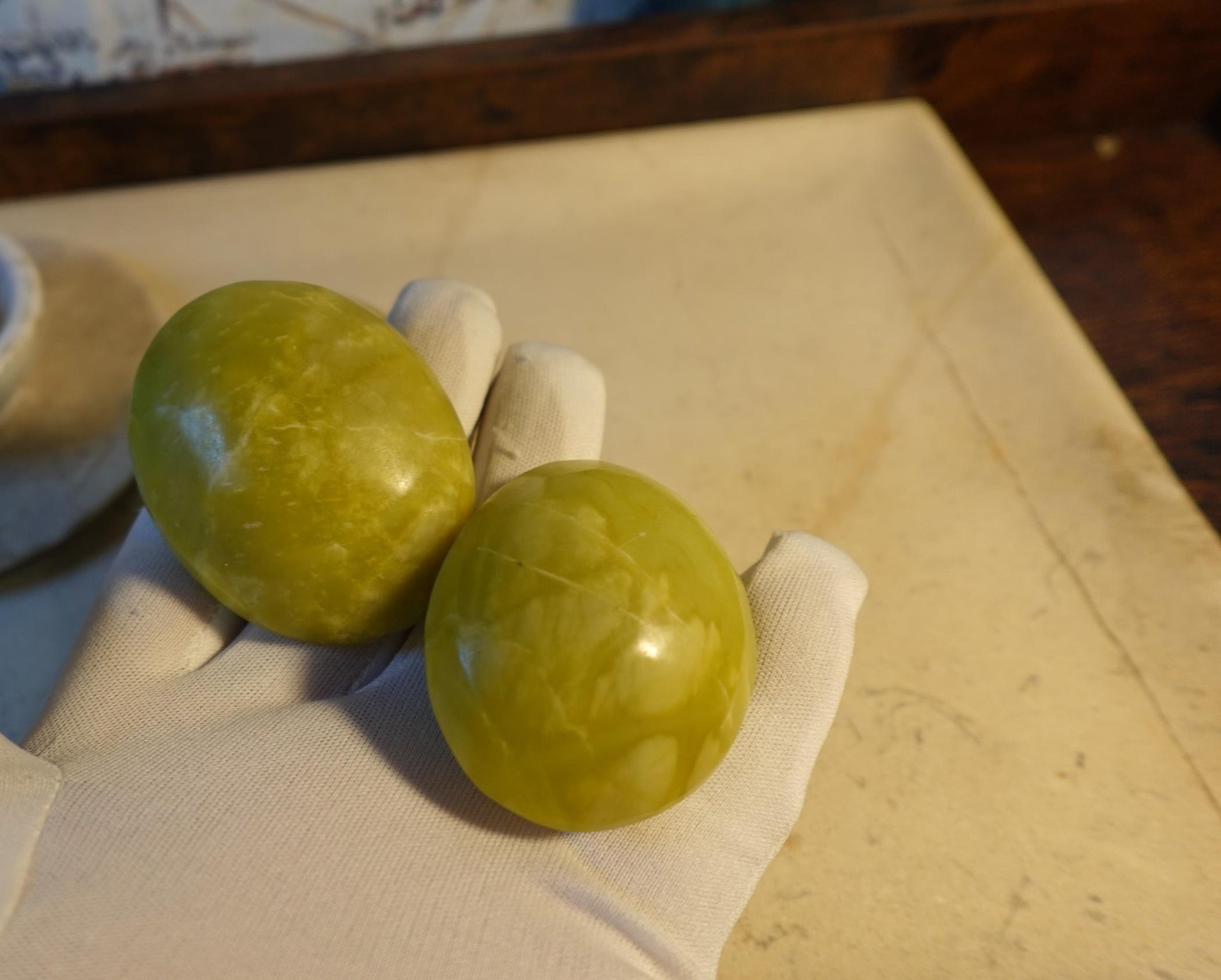 Olive Jade Natural Large Palm Stone Polished Carved Crystal Distraction Anxiety Christmas Holiday Decor Xmas Birthday Gift Birthday Worry
