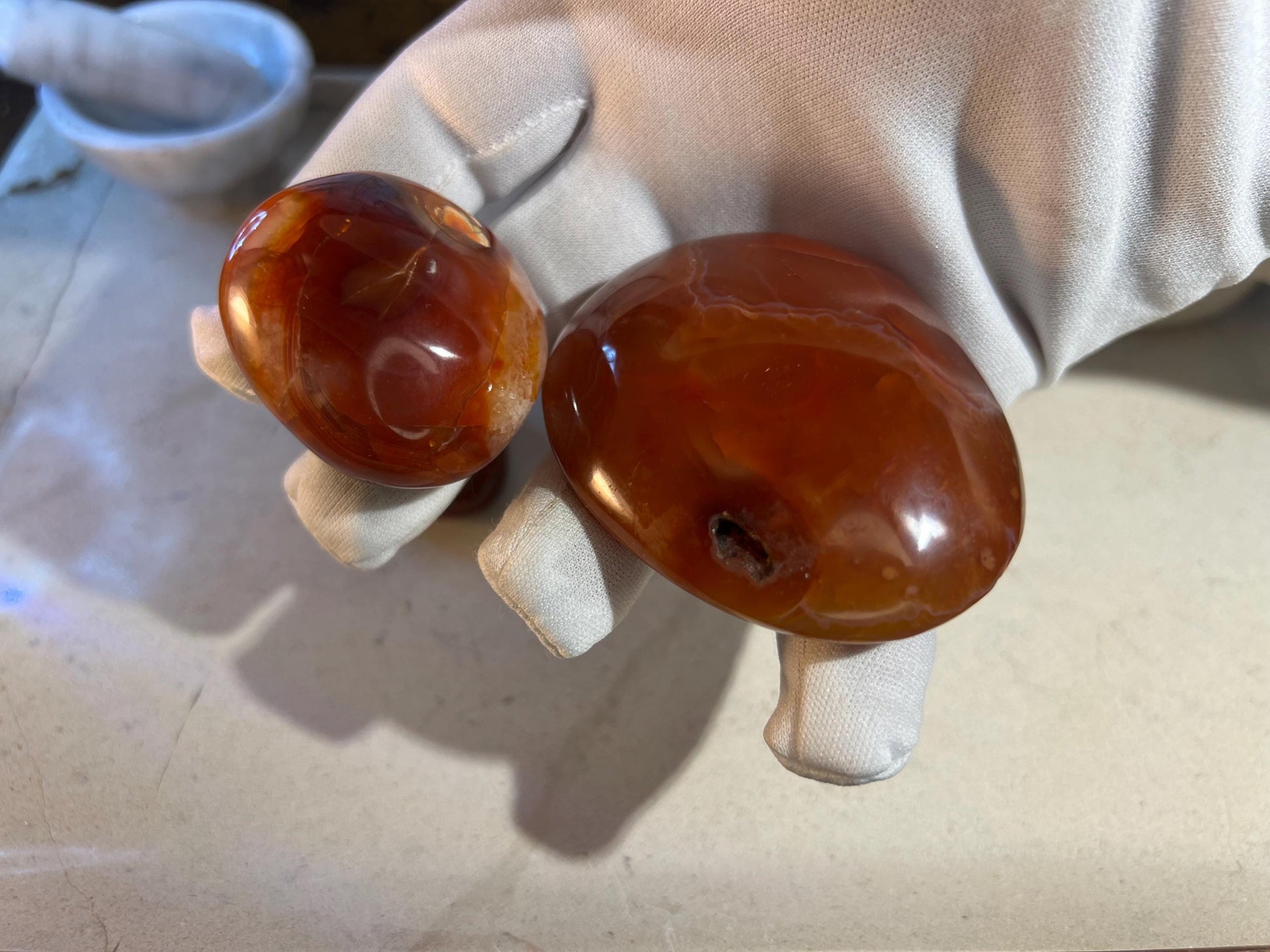 Carnelian Agate Polished Palm Stone Pocket Anxiety Palm Worry Pocket Gift Christmas Birthday Xmas Meditation Crystal Home Decor