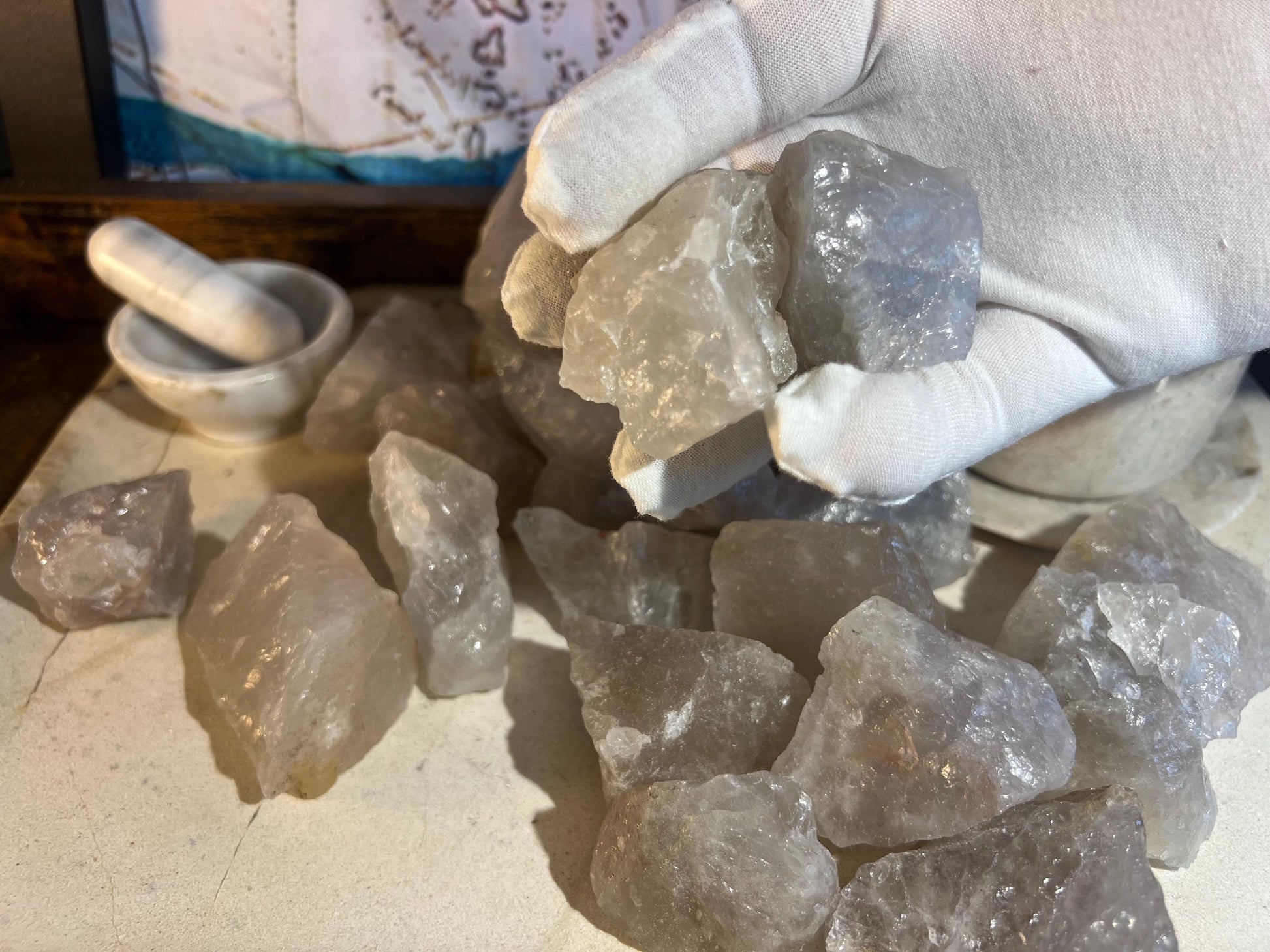 Natural Raw Blue Quartz Crystals Untreated Stones Arts Home Decor Wholesale minerals School Christmas Xmas Home Decor Gift Craft