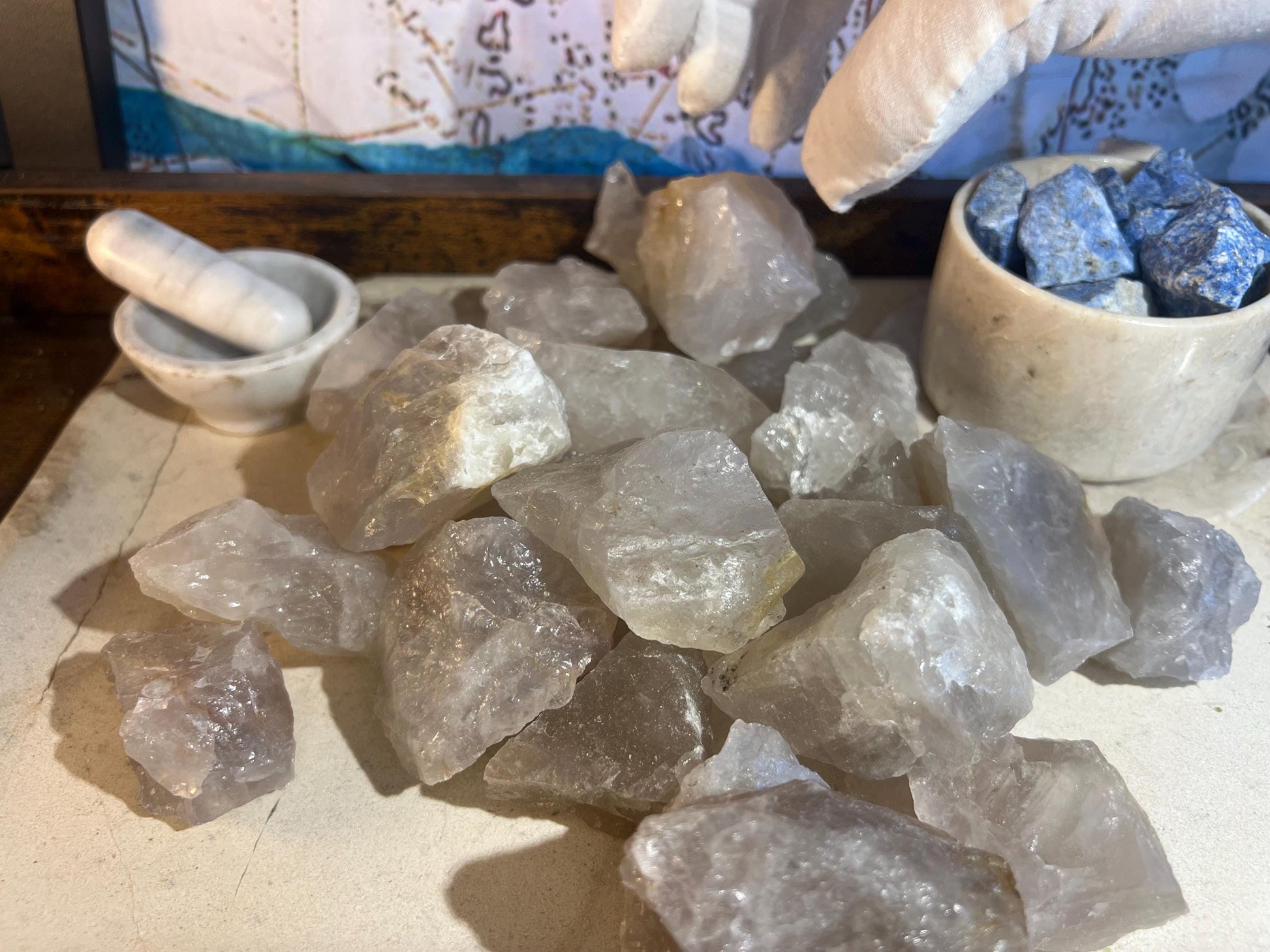 Natural Raw Blue Quartz Crystals Untreated Stones Arts Home Decor Wholesale minerals School Christmas Xmas Home Decor Gift Craft