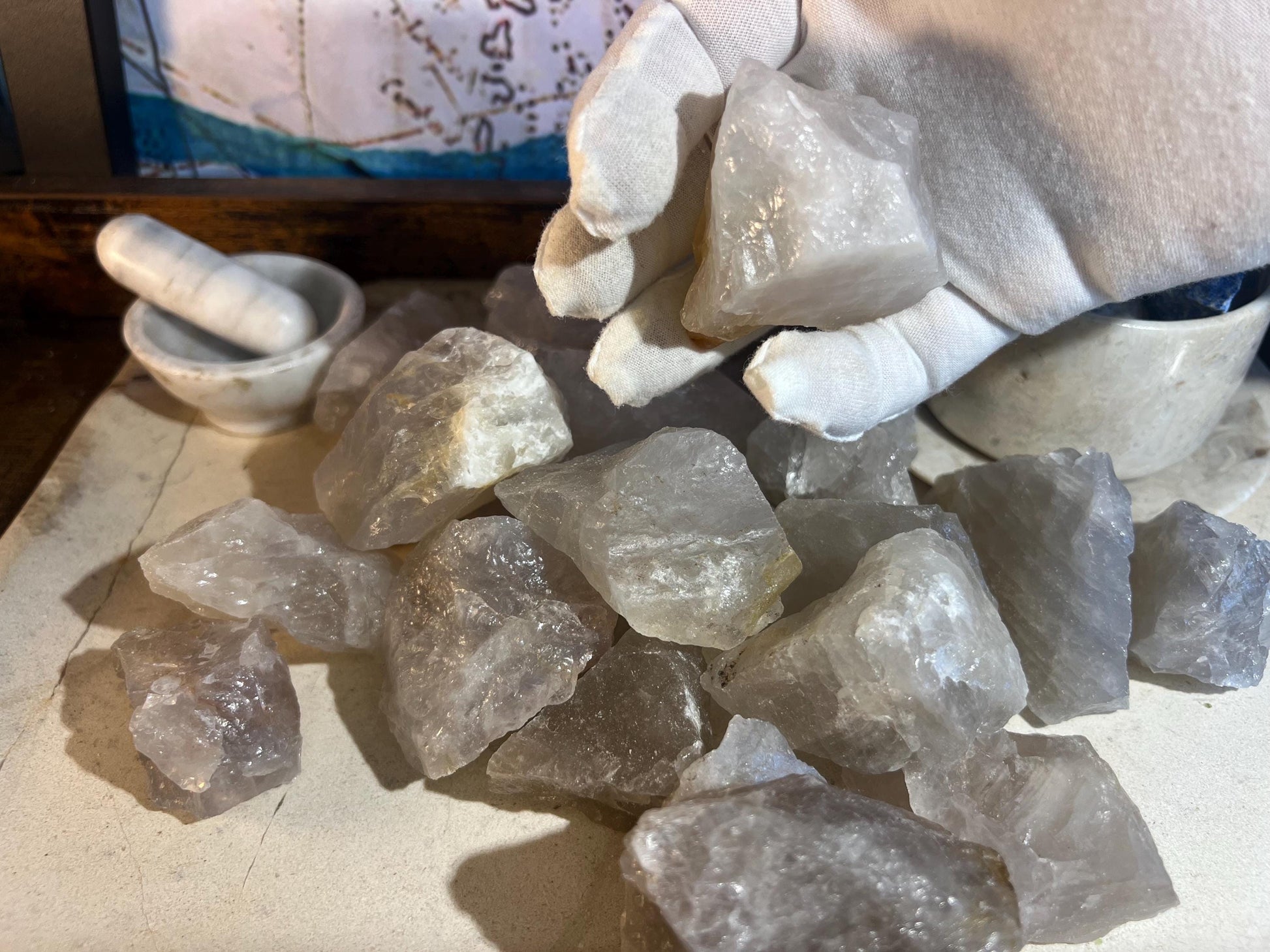 Natural Raw Blue Quartz Crystals Untreated Stones Arts Home Decor Wholesale minerals School Christmas Xmas Home Decor Gift Craft