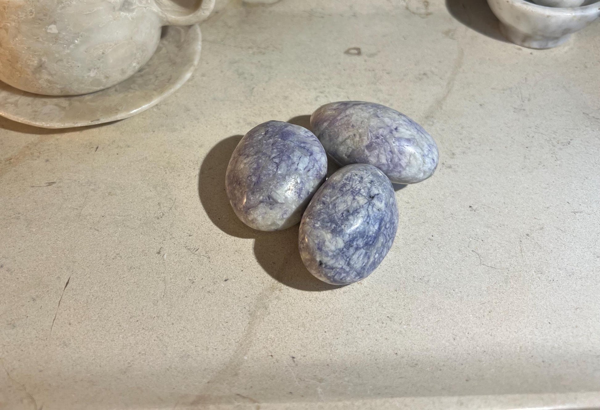 Rare Purple Sodalite Natural Medium Palm Stone Smooth Polished Carved Crystal Distraction Anxiety Christmas Xmas Birthday Gift Worry Anxiety
