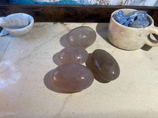Blue Quartz Crystal Polished Palm Stone Pocket Anxiety Worry Chakra Stress Relief Meditation Thumb Vintage Decor Gift Quartz Home Decor