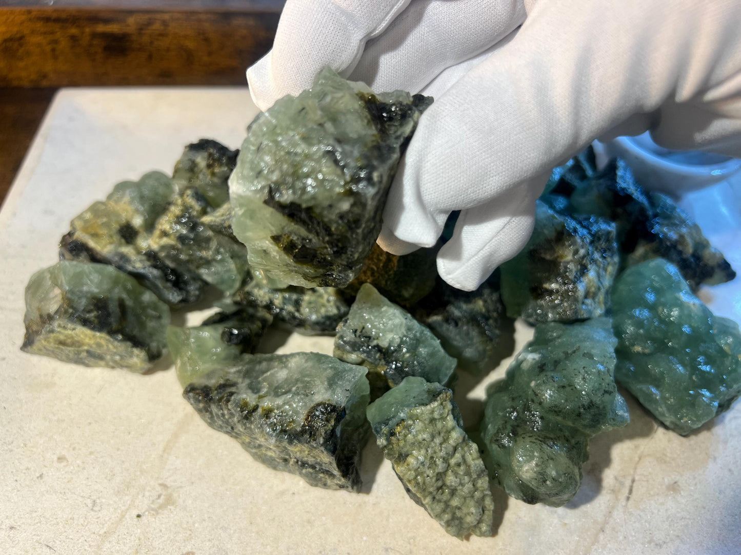 Raw Prehnite Crystal Stones Anxiety Stress Worry Relief Gift Home Decor Birthday Christmas Xmas Meditation Collection Student Son Daughter